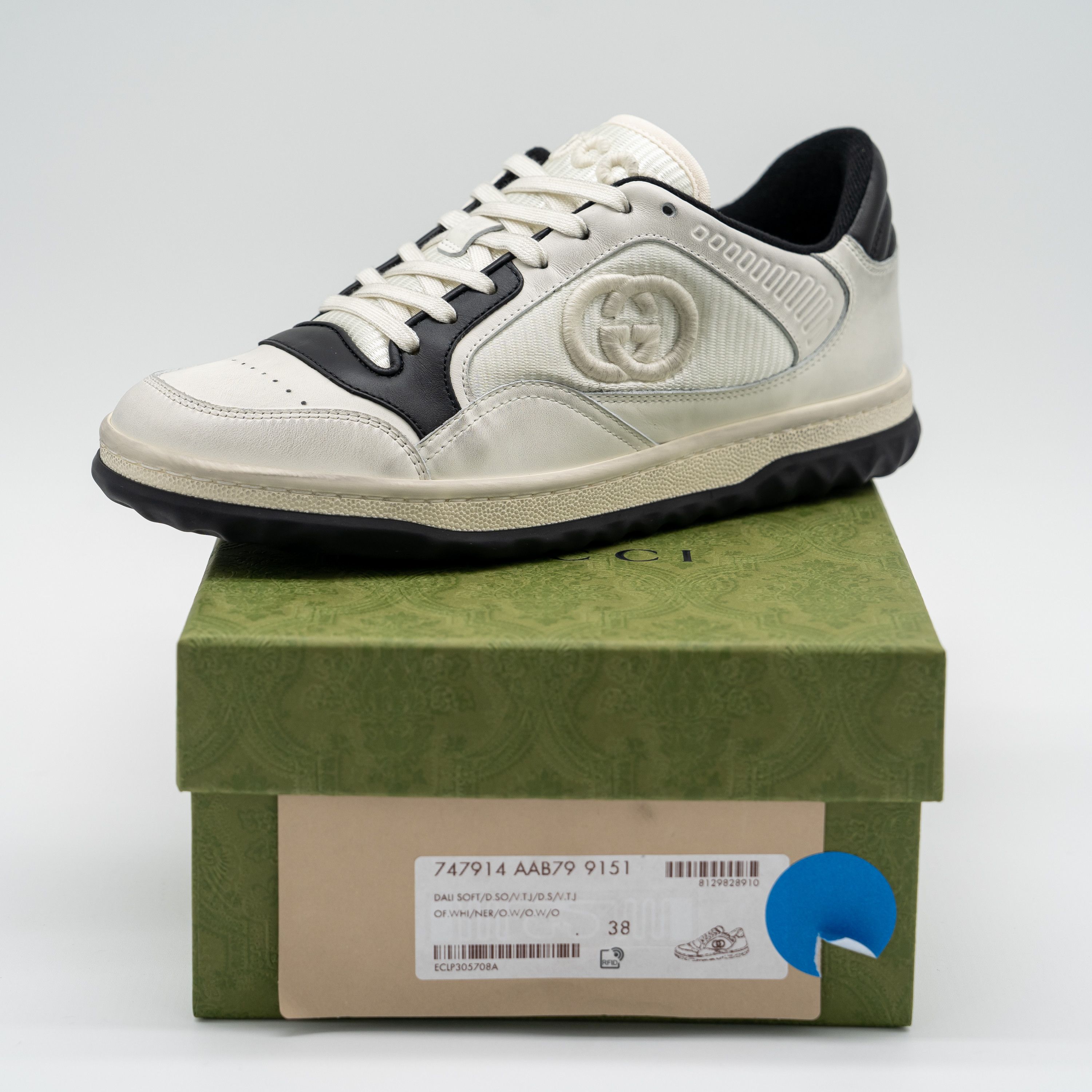 Gucci 8 US Gucci MAC80 Sneakers Off White Black GG Leather Size US 8 / IT 38 - 11 Thumbnail