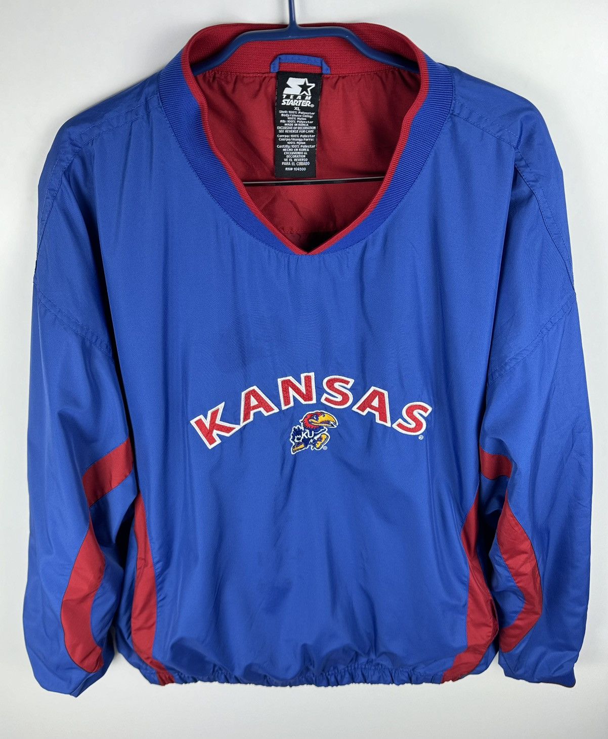 Starter Vintage Y2K Kansas Jayhawks Microfiber Pullover Jersey Size US XL / EU 56 / 4 - 3 Thumbnail