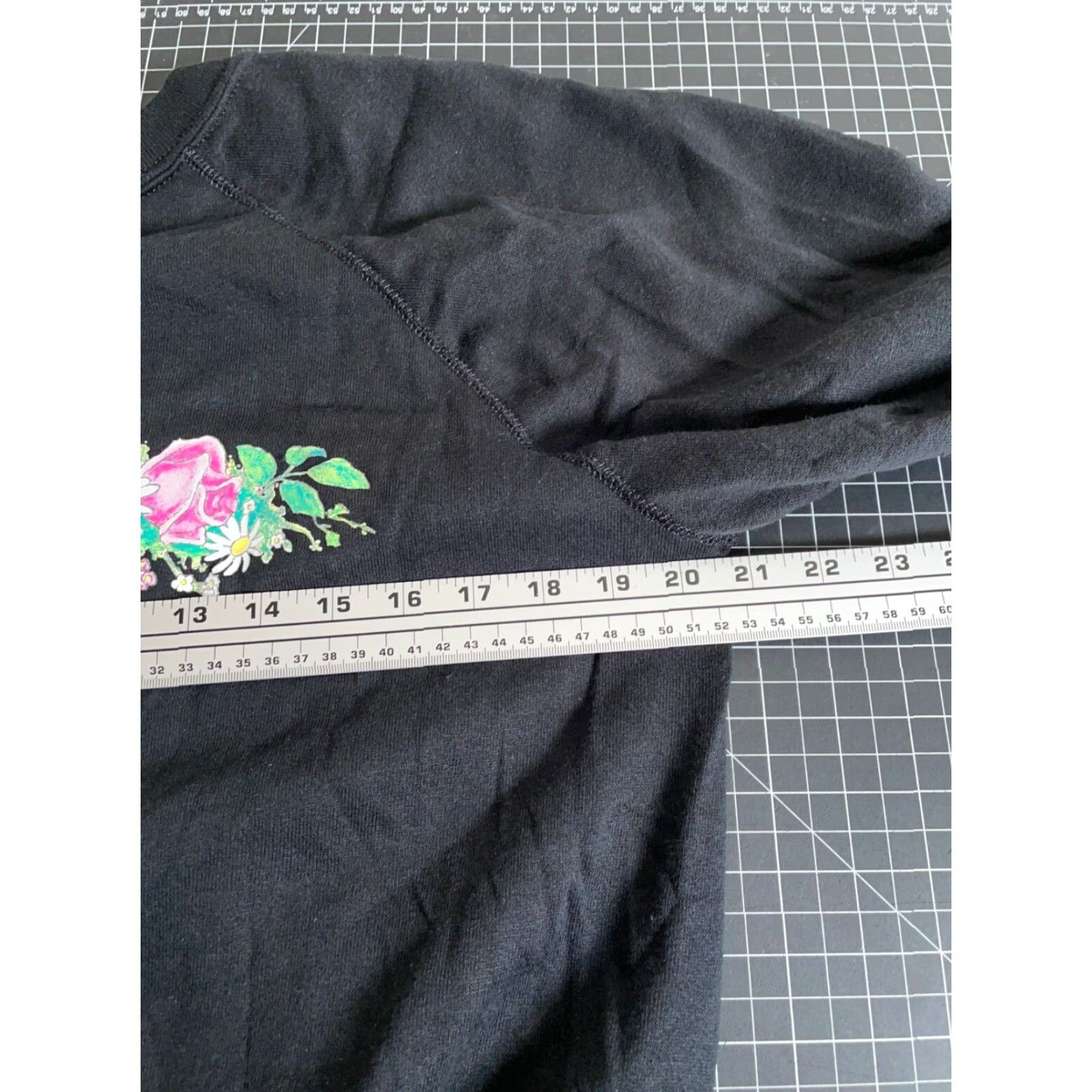Tultex VINTAGE Tultex Floral Print Sweatshirt Womens Large Black Graphic Lightweight 80s Nature Casual Size L / US 10 / IT 46 - 5 Thumbnail