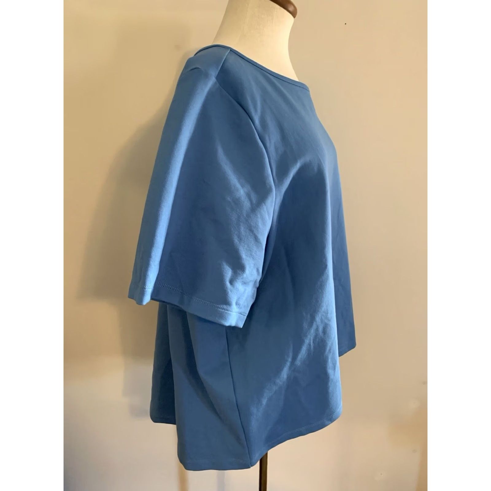 Vintage Betabrand Shirt Women 2XL Blue Short Sleeve Top Hi Low Boxy T-Shirt Casual Travel Size XXL / US 16-18 / IT 52-54 - 3 Thumbnail