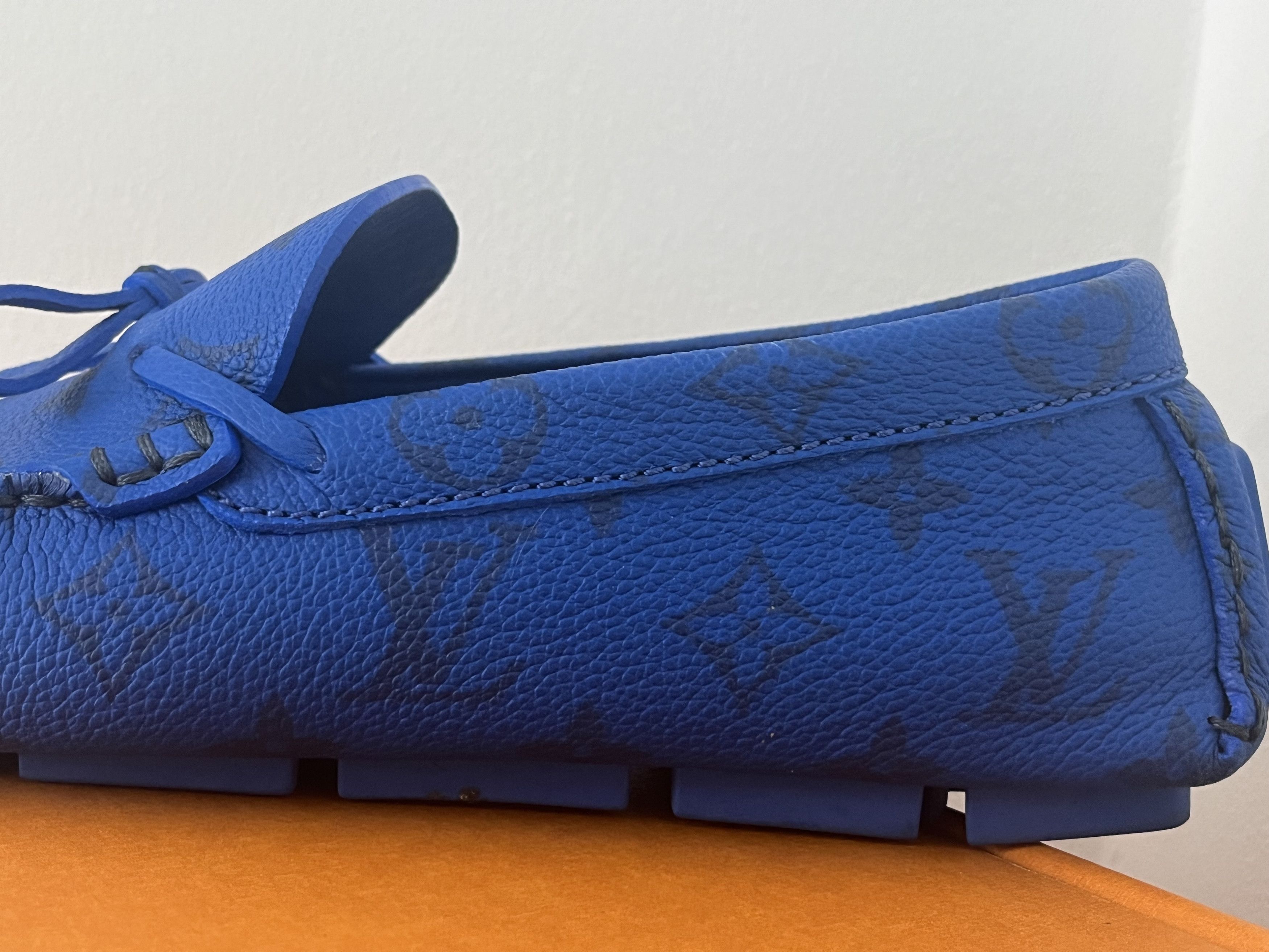 Louis Vuitton Louis Vouitton Driver Mocassins (Azul Blue) Size US 8 / EU 41 - 4 Thumbnail