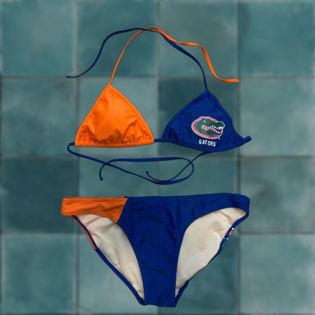Vintage VINTAGE University of Florida Gators Bikini Swimsuit 2 Piece Womens S M Blue College Sports University Top Halter Bikini Bottom Size S / US 4 / IT 40 - 1 Thumbnail