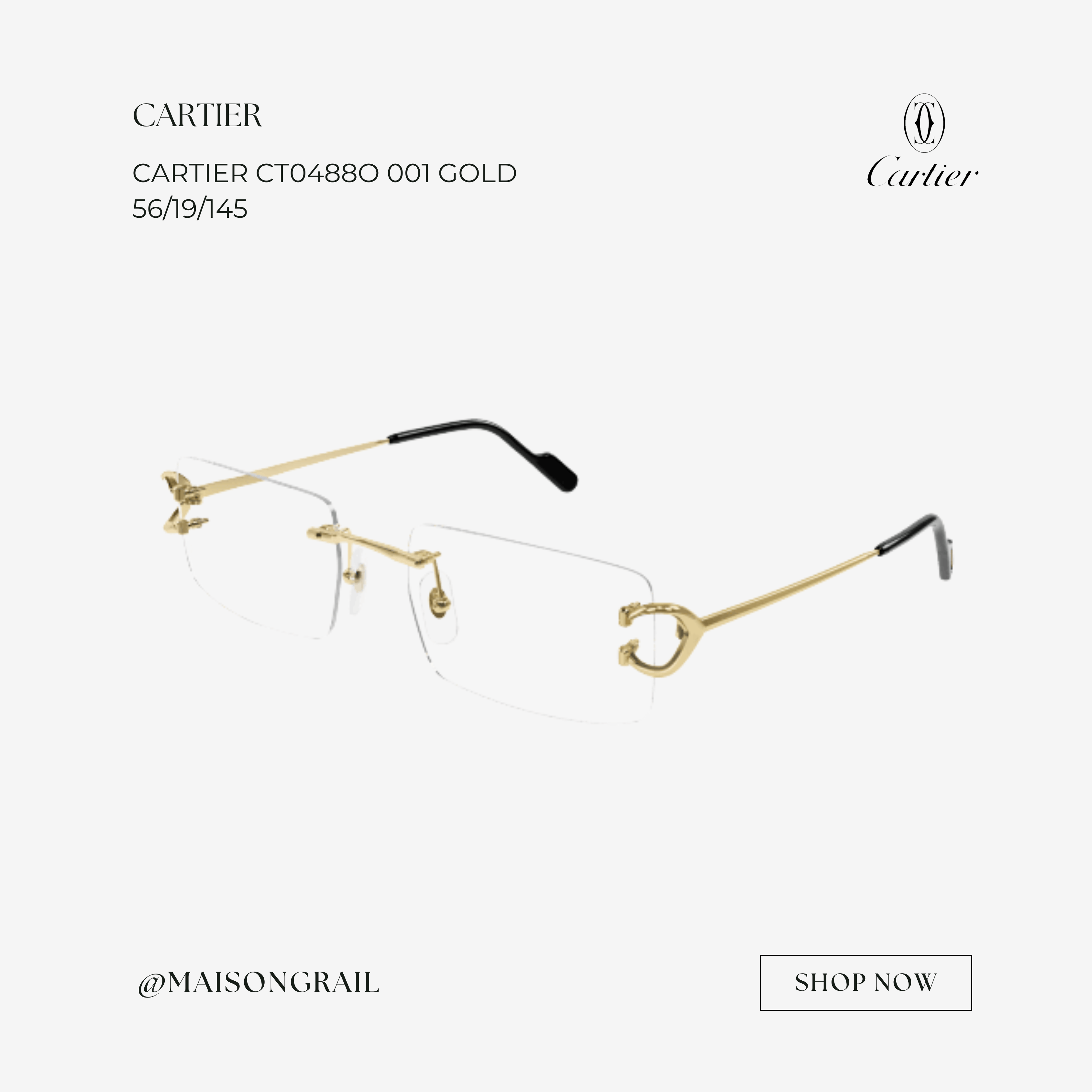 Cartier CARTIER CT0488O 001 EYEGLASSES Size ONE SIZE - 1 Thumbnail