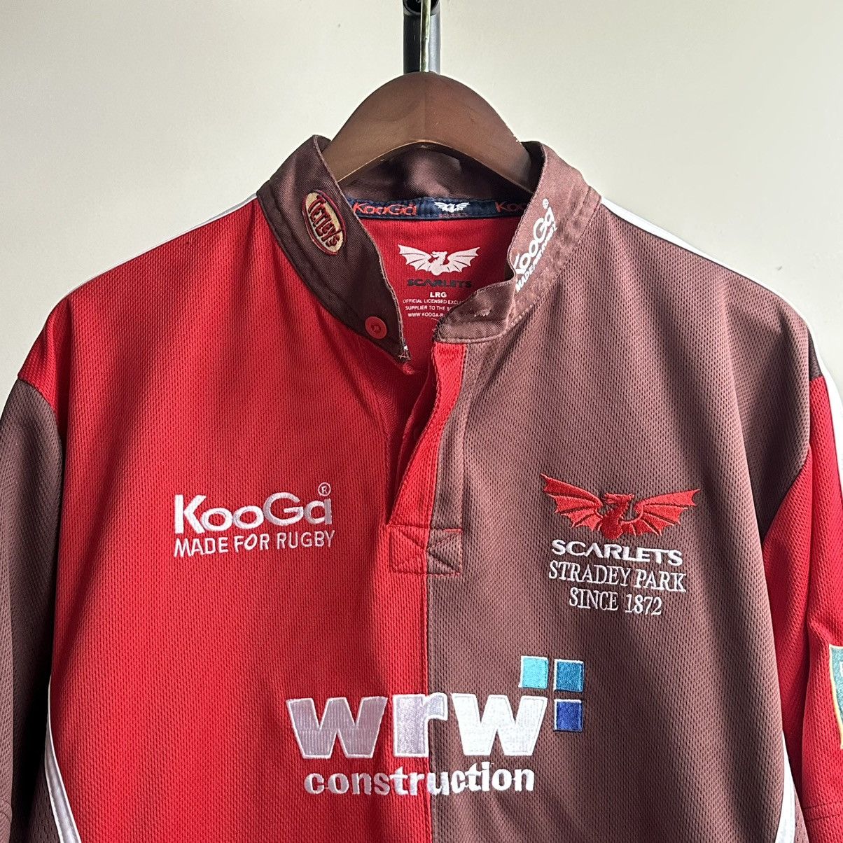 Vintage Vintage KooGa Llanelli Scarlets Stradey Park Rugby Jersey Size US L / EU 52-54 / 3 - 2 Thumbnail