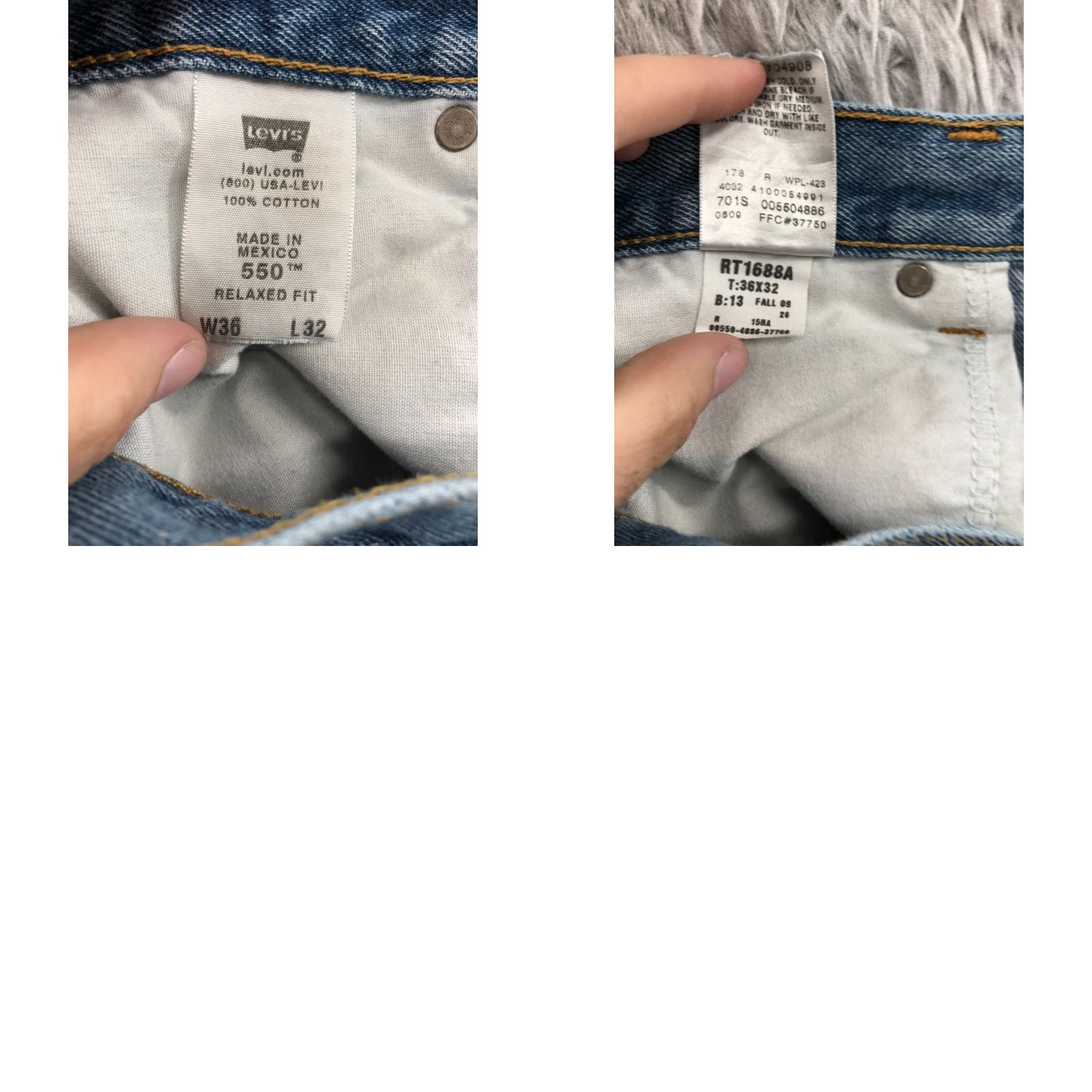 Levi's Levi's 550 Jeans Relaxed Straight Mens Size 36x32 Blue Medium Wash Distressed No Vintage No Size US 36 / EU 52 - 9 Thumbnail