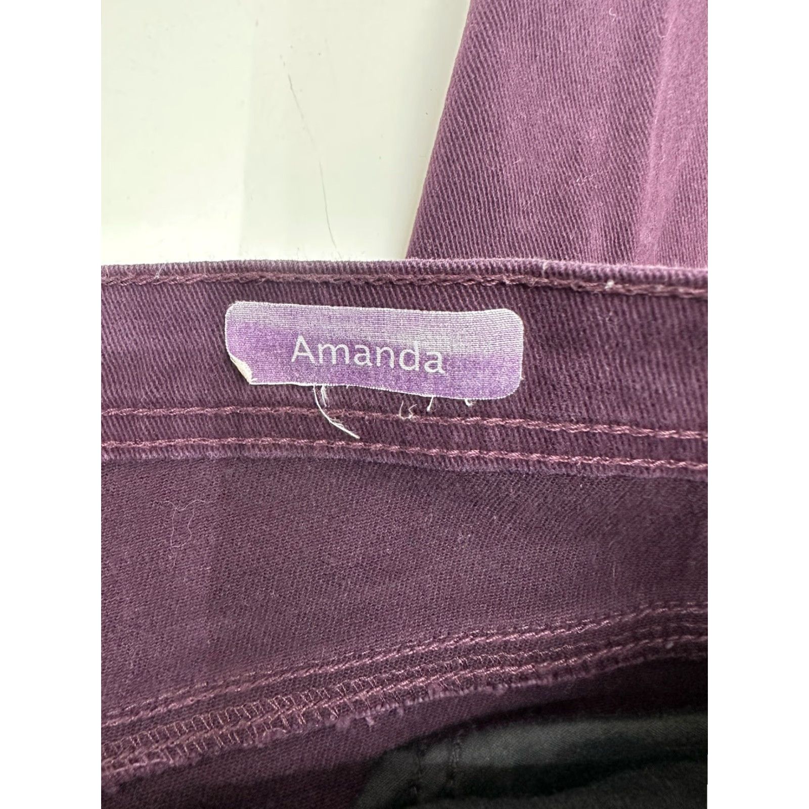 Gloria Vanderbilt Gloria Vanderbilt Jeans Size 14 Short Purple Denim Womens Straight 5-Pocket Stretch Regular Color Purple Fabric Denim Size 36" / US 14 / IT 50 - 4 Thumbnail