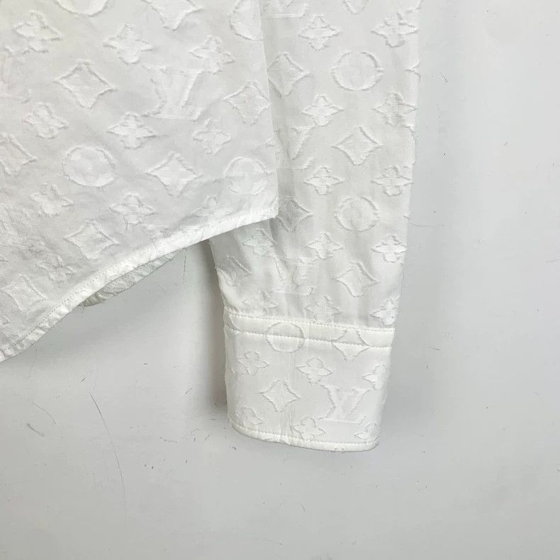 Louis Vuitton Louis Vuitton Cotton lapel long-sleeved shirt with white l Size XXS / US 00 / IT 34 - 4 Thumbnail