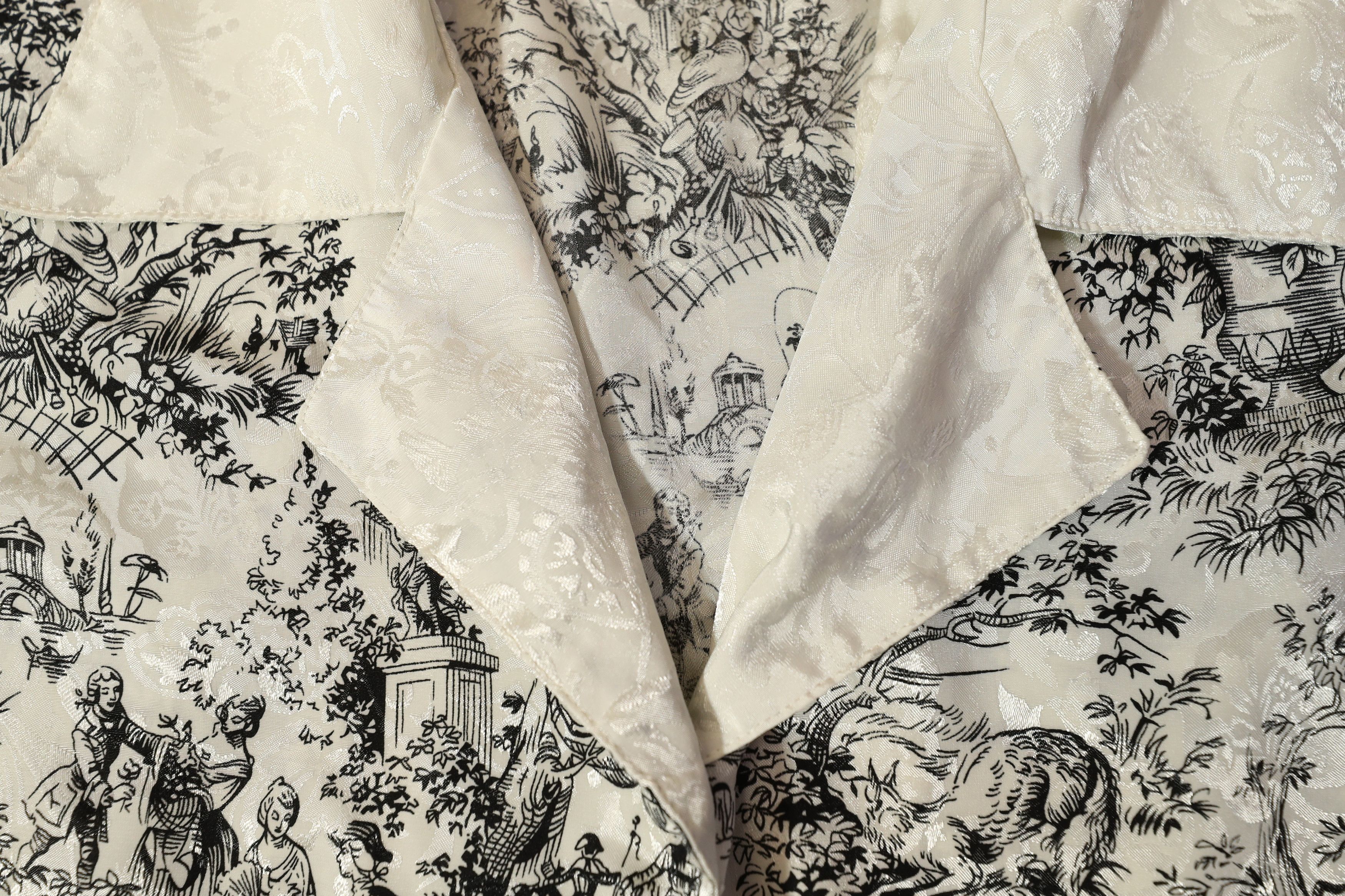 Vintage Vintage Silk Toile Print Button Up Shirt (S/P) Size S / US 4 / IT 40 - 12 Thumbnail