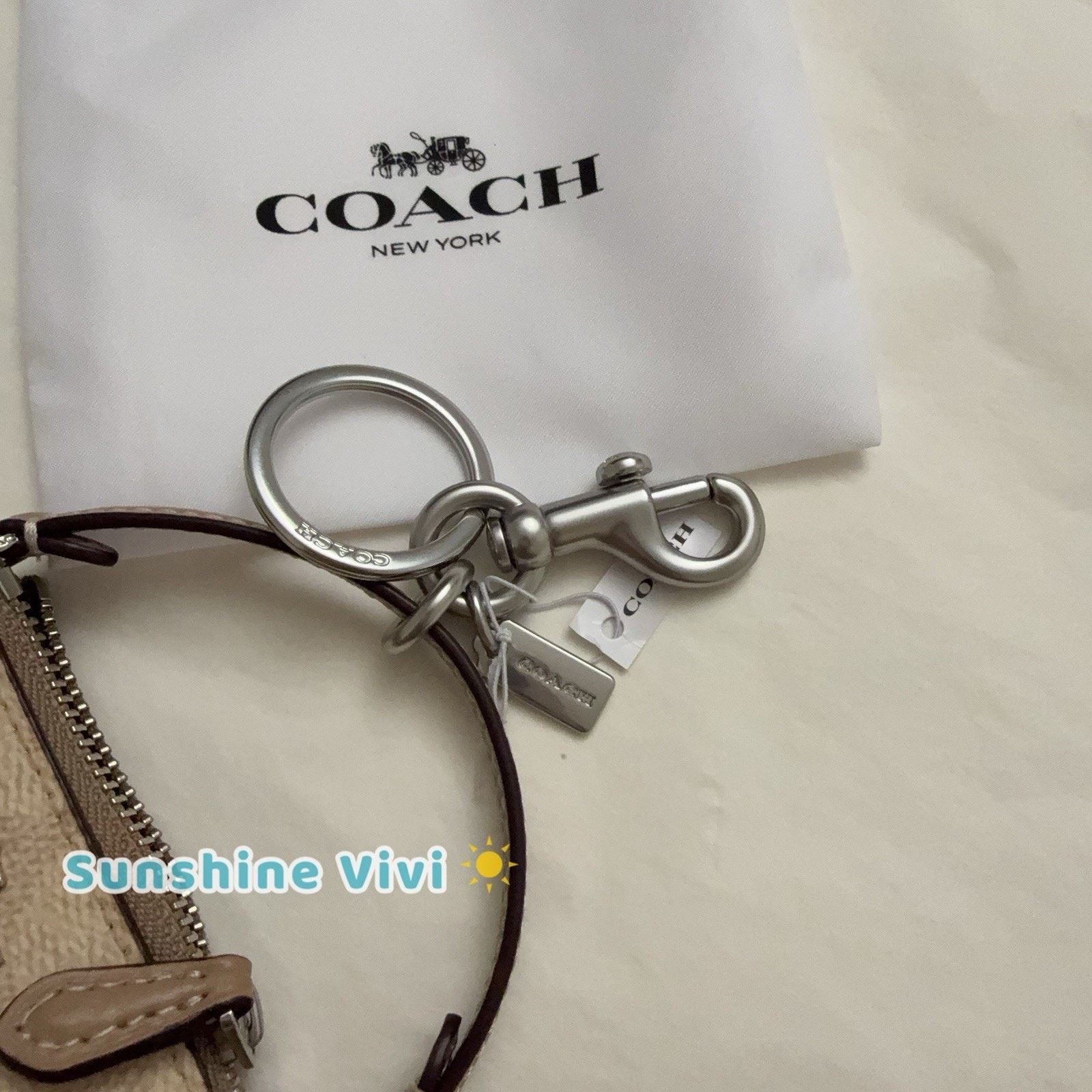 Coach NWT Coach Mini Nolita Bag Charm CX067, Silver/Sand/Taupe Size ONE SIZE - 4 Thumbnail