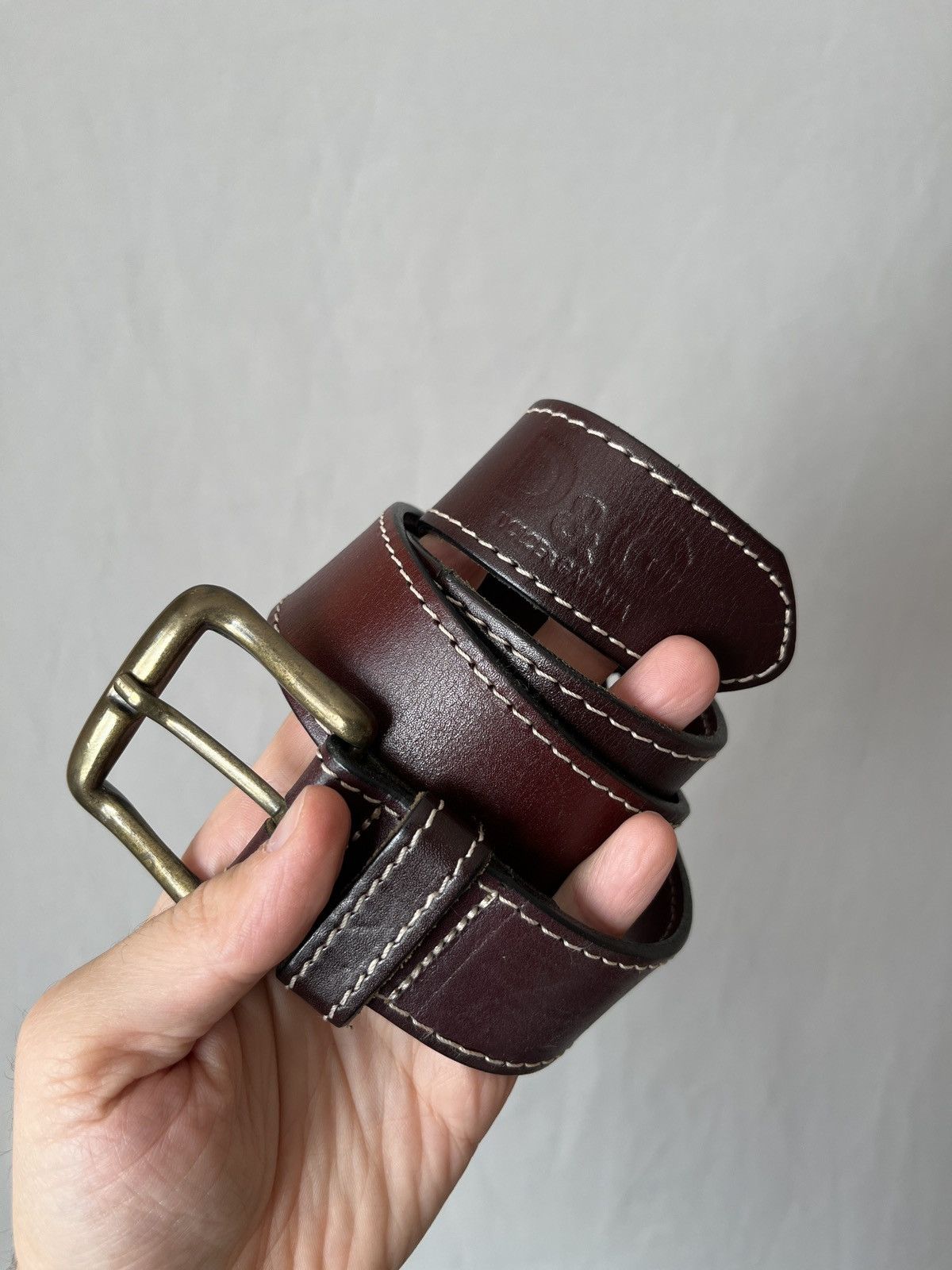 Dolce & Gabbana Stitched Brown Belt