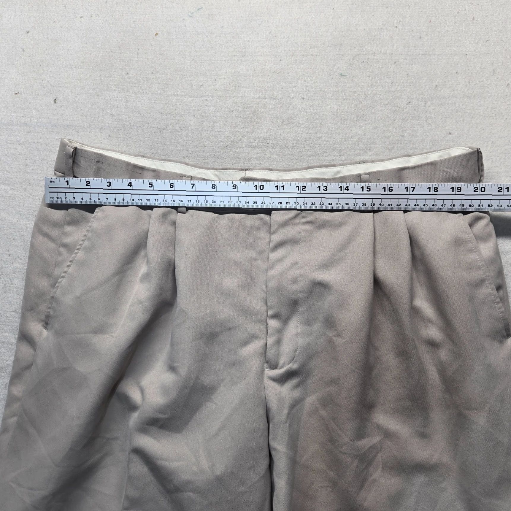 George George Khaki Tan Flat Front Dress Pants Adult Men's Size 40 x 30 Size US 40 / EU 56 - 4 Thumbnail