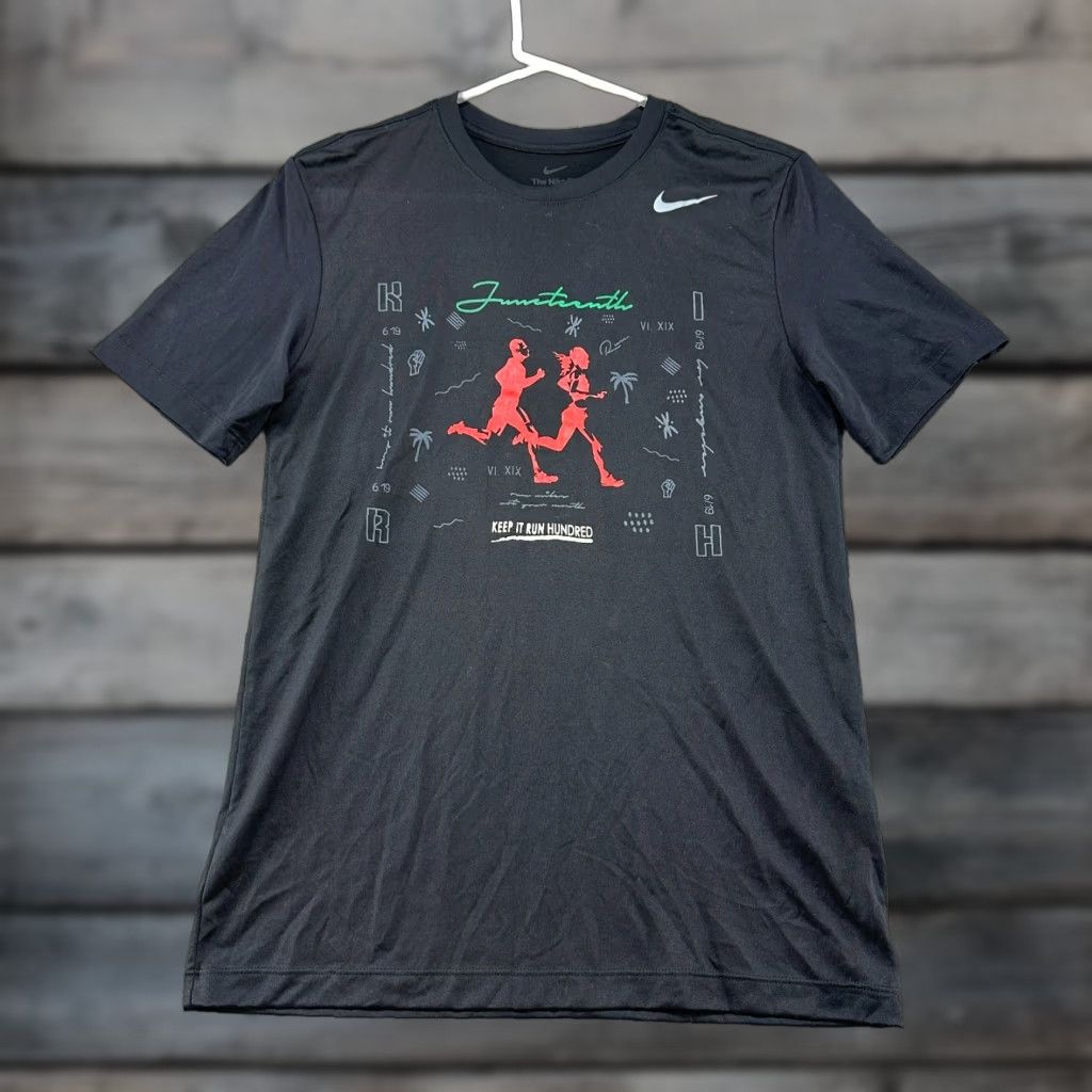 Nike Nike Shirt Mens Small Black Nike Dri-Fit Swoosh Logo Run Move To Zero Juneteenth T-Shirt Short Sleeve Classic Logo Size US S / EU 44-46 / 1 - 1 Thumbnail