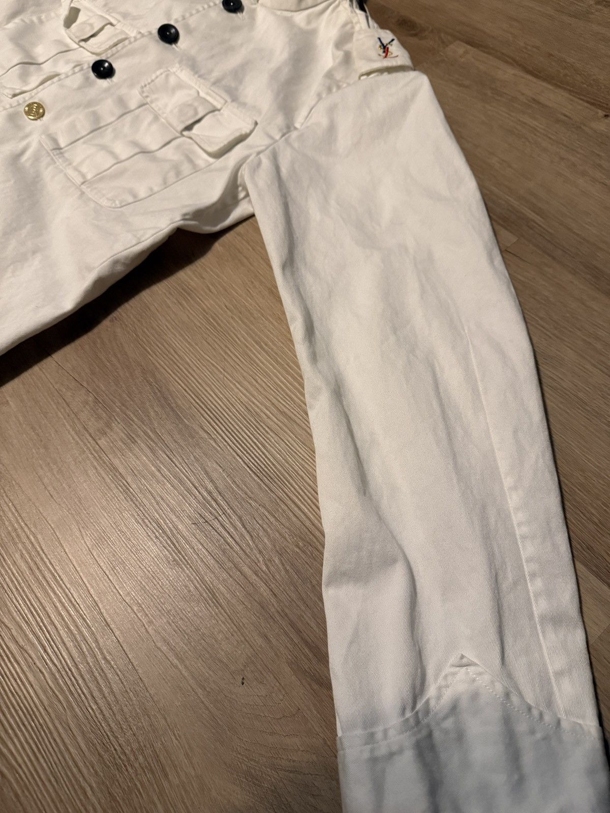 Yves Saint Laurent Yves Saint Laurent Rive Gauche White Button Up Jean Jacket Size US XXS / EU 40 - 8 Thumbnail