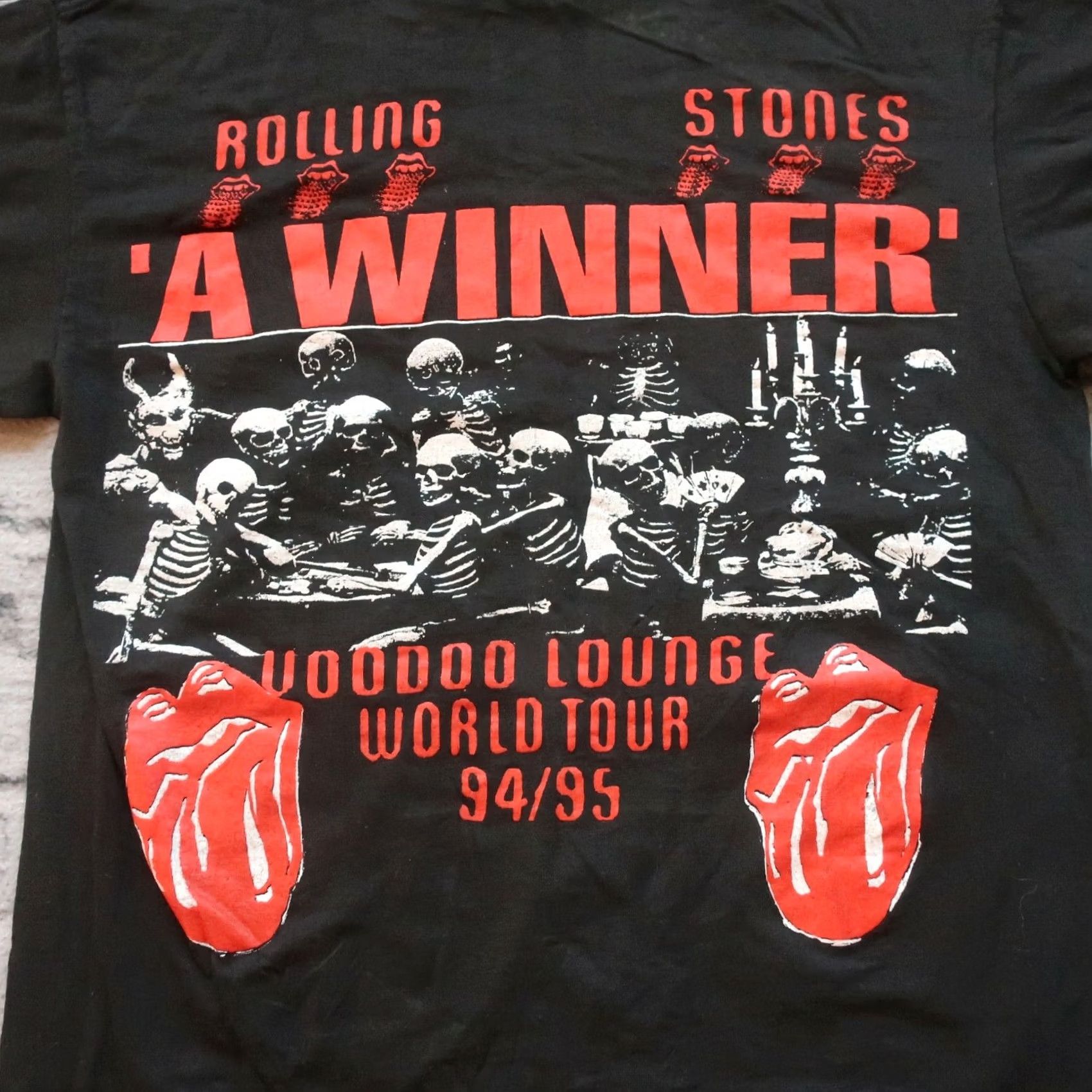 Vintage Vintage Rolling Stones Shirt Voodoo Lounge Skeletons Tshirt Large Black 90s Mens Jazz? Size US L / EU 52-54 / 3 - 2 Thumbnail
