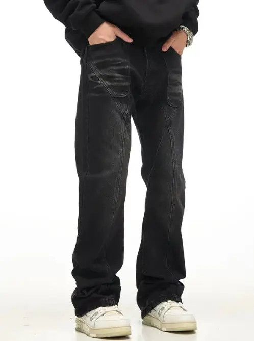 VIBE Retro street patchwork pockets straight loose jeans y2k Size US 32 / EU 48 - 3 Thumbnail