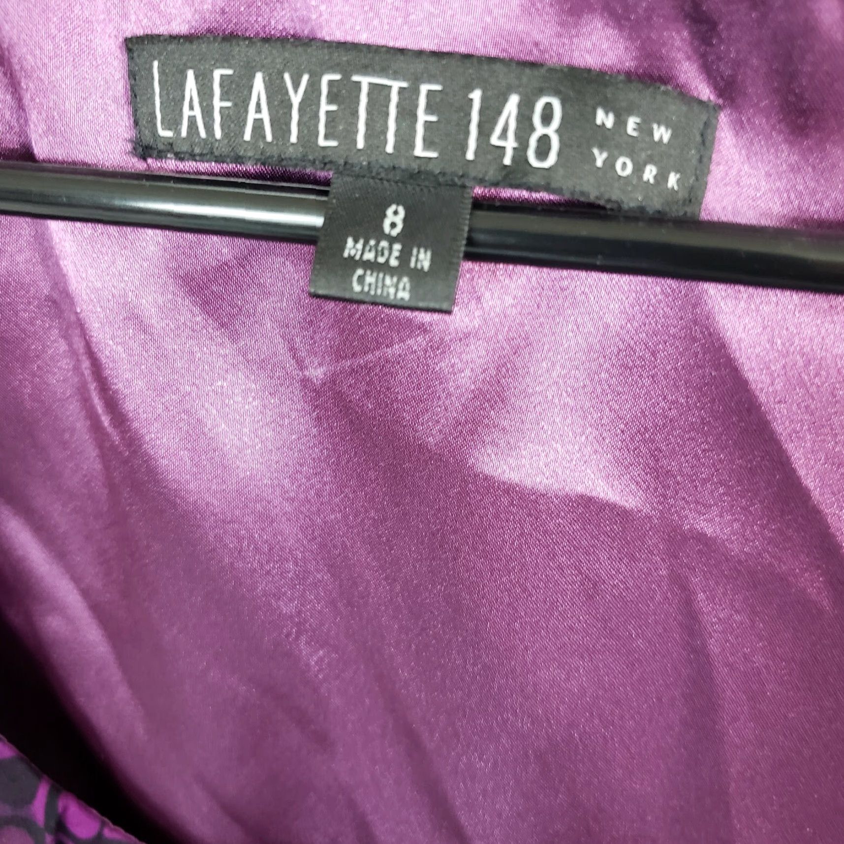 Vintage Lafayette 148 Womens Tank Top Sz 8 Purple Geometric Silk Side Zipper Scoop Neck Shirt Adult Size M / US 6-8 / IT 42-44 - 5 Thumbnail
