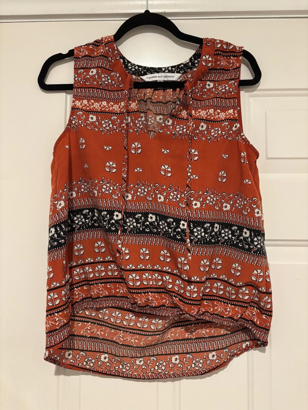 Designer Womens orange Cupcake/Cashmere sz XS to S summer shirt #503 Size XS / US 0-2 / IT 36-38 - 1 Thumbnail