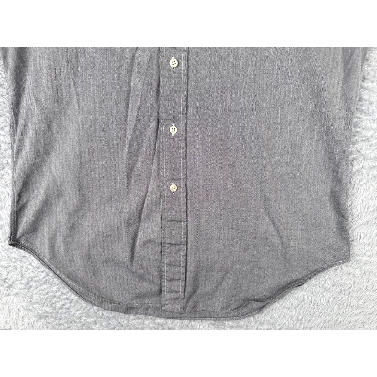Polo Ralph Lauren VINTAGE Polo Ralph Lauren Shirt Mens Adult 15 Gray Cotton Herringbone Button-Up-Gray Reg/Regular Camping Outdoor 40 Chest Fall Winter Spring 15 Mens Size US M / EU 48-50 / 2 - 7 Thumbnail