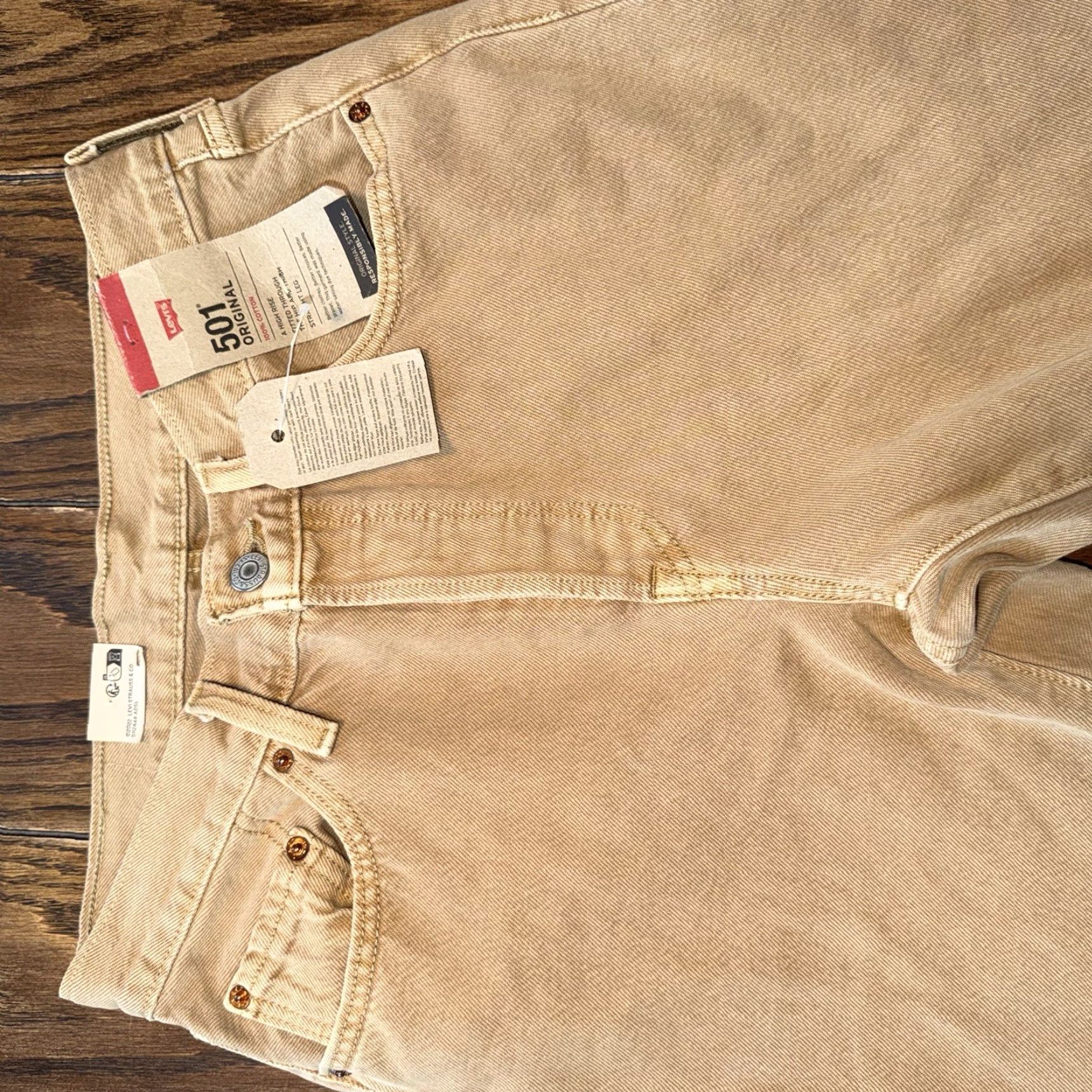 Levi's Levi's 501 Original Tan Button Fly Jeans Men’s 27X30 New with tags Size US 27 - 3 Thumbnail