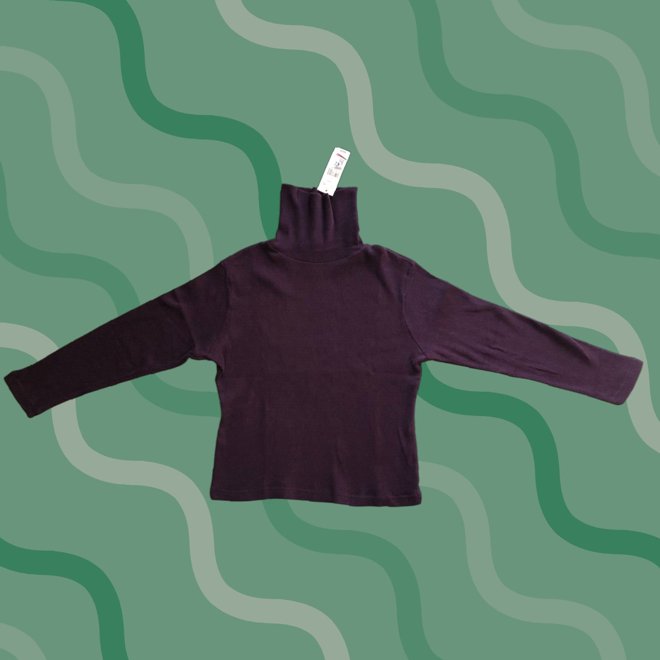 Vintage New Signature Expressions Women’s Turtleneck Sweater Purple Size XL 100% Cotton Size XL / US 12-14 / IT 48-50 - 1 Thumbnail