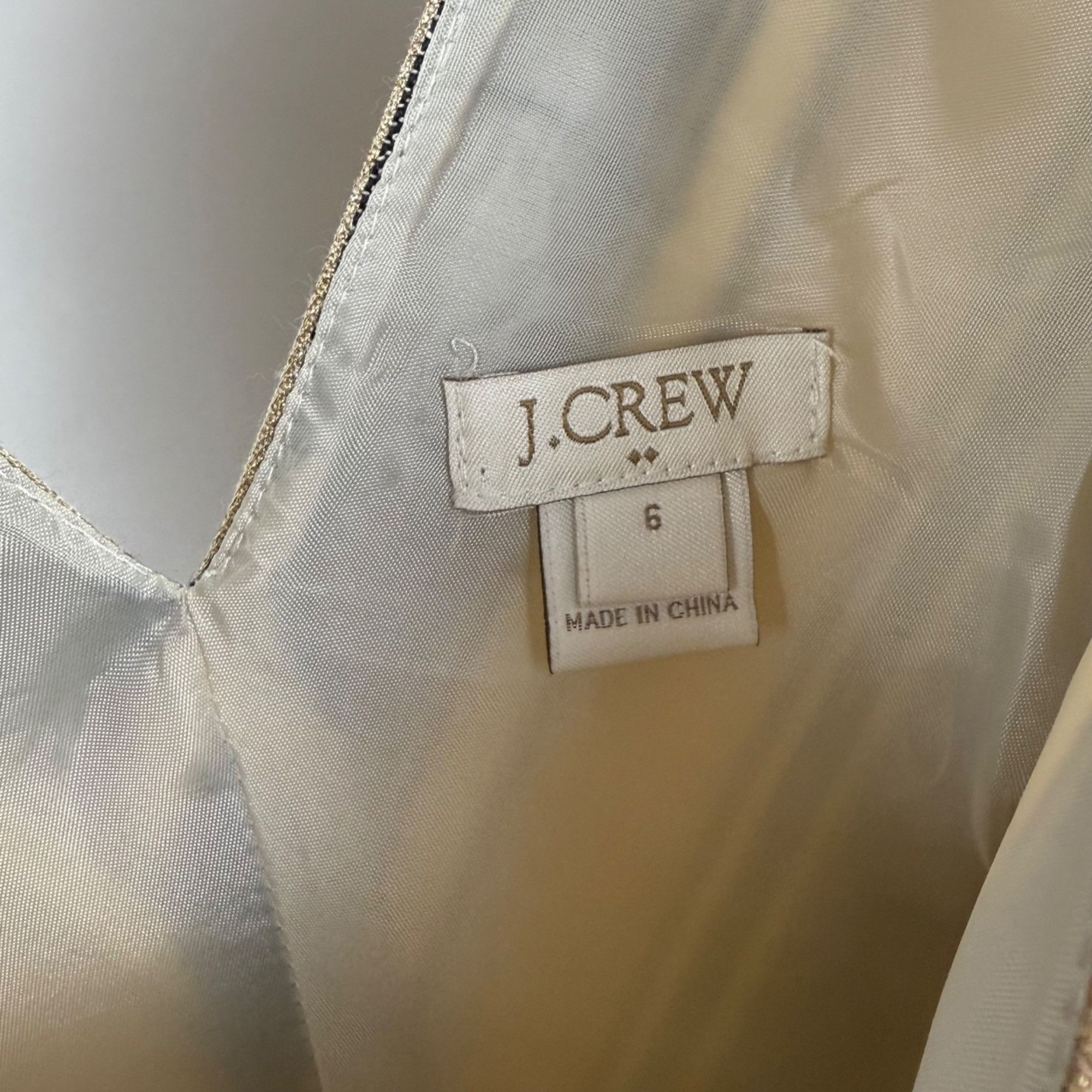 J.Crew J.Crew Sleeveless Metallic Gold/Gray Fit & Flare Cocktail Dr Size M / US 6-8 / IT 42-44 - 2 Thumbnail