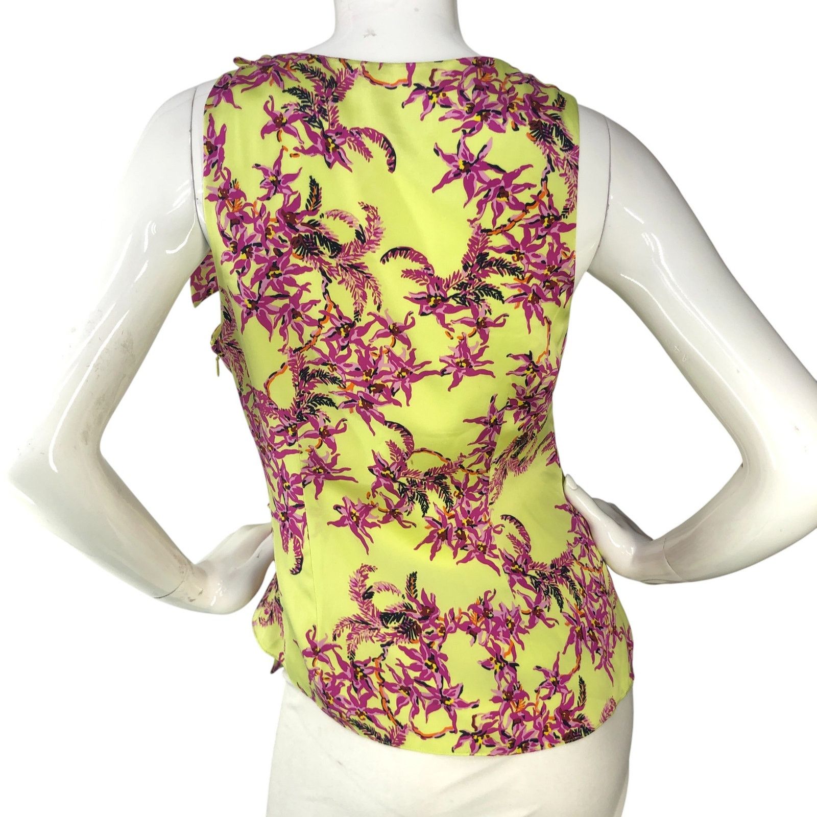 Cinq a Sept Cinq A Sept 5a7 Size S Top Nanon Gathered Sleeveless Orchids Size S / US 4 / IT 40 - 7 Thumbnail