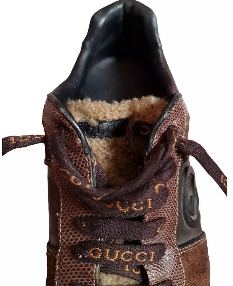 Gucci GUCCI Men Sneakers GG Logo Leather Men Low Top Shoes Sz 8.5 Size US 8.5 / EU 41-42 - 3 Thumbnail