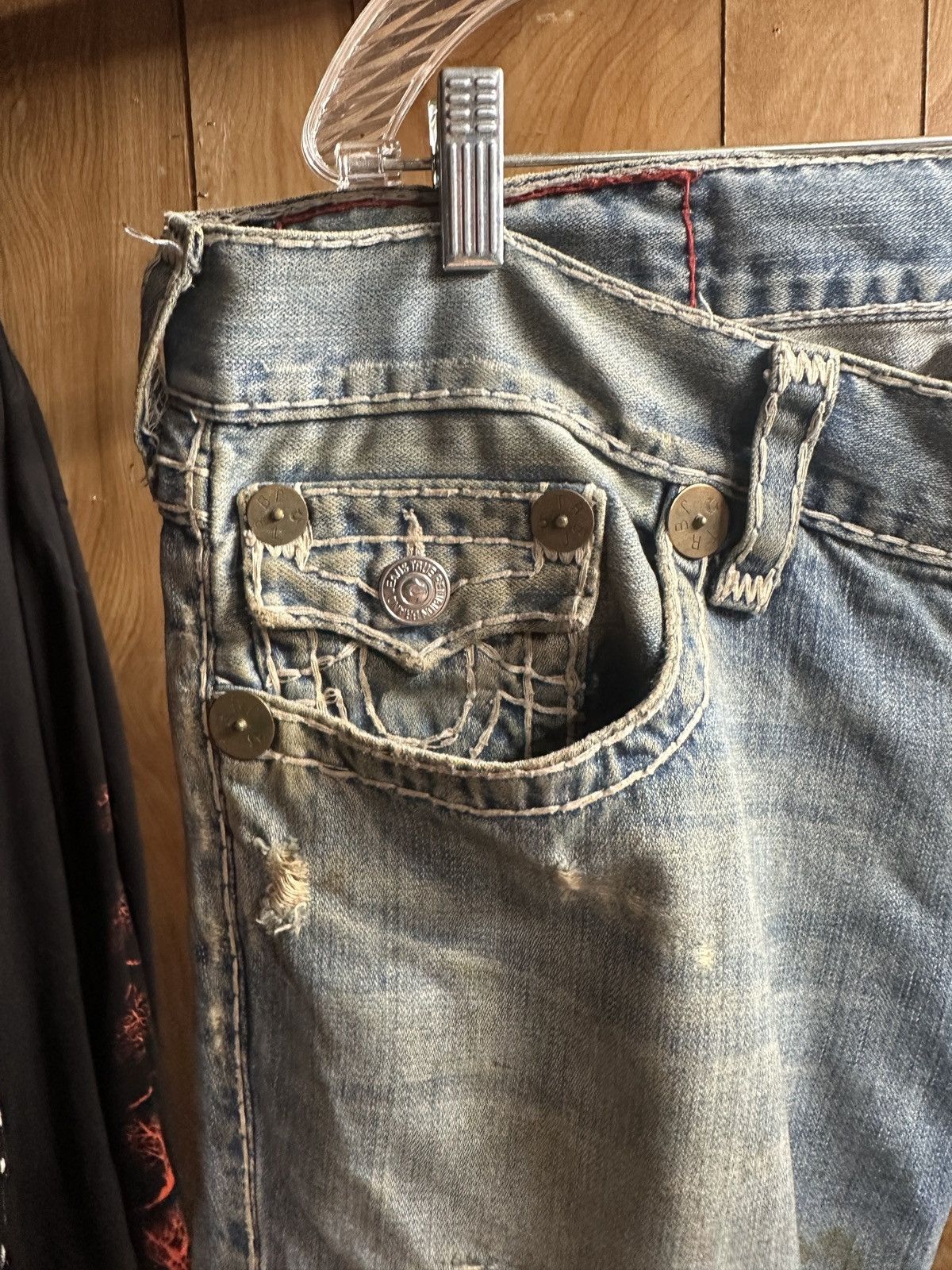True Religion × Vintage True Religion Distressed Flared Jeans Size US 38 / EU 54 - 11 Thumbnail