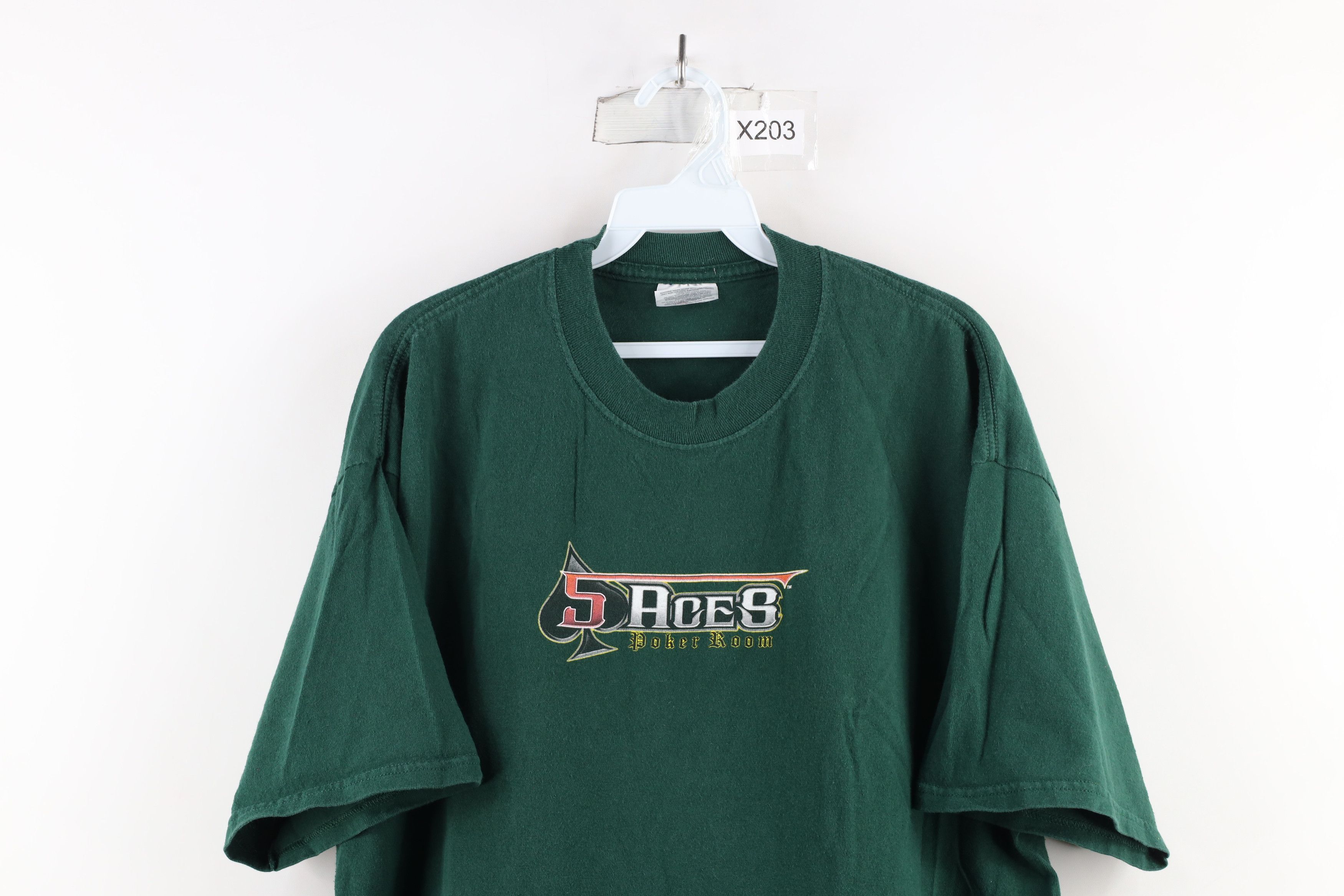 Vintage Vintage Y2K 2004 Out 5 Aces Poker Room Gambling T-Shirt Size US XL / EU 56 / 4 - 2 Thumbnail