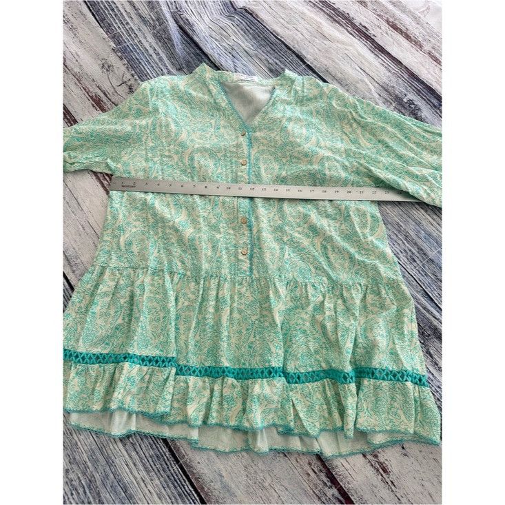 Other Last Queen Paris Green Paisley Button-Front Tiered Mini Dres Size L / US 10 / IT 46 - 6 Thumbnail