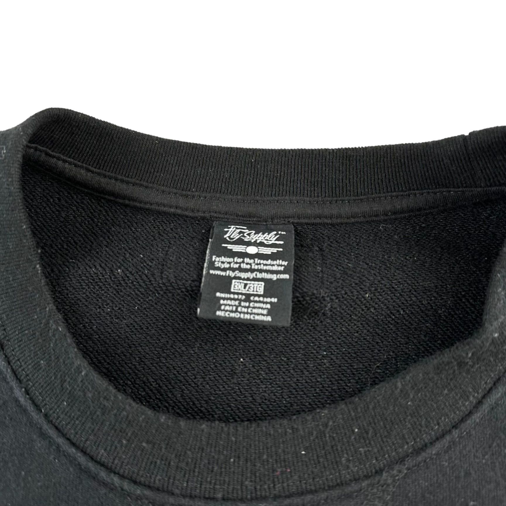 Vintage Fly Supply Sweatshirt Crewneck Pullover 3XL Black Pockets Cotton Polyester Mens Size US XXL / EU 58 / 5 - 3 Thumbnail