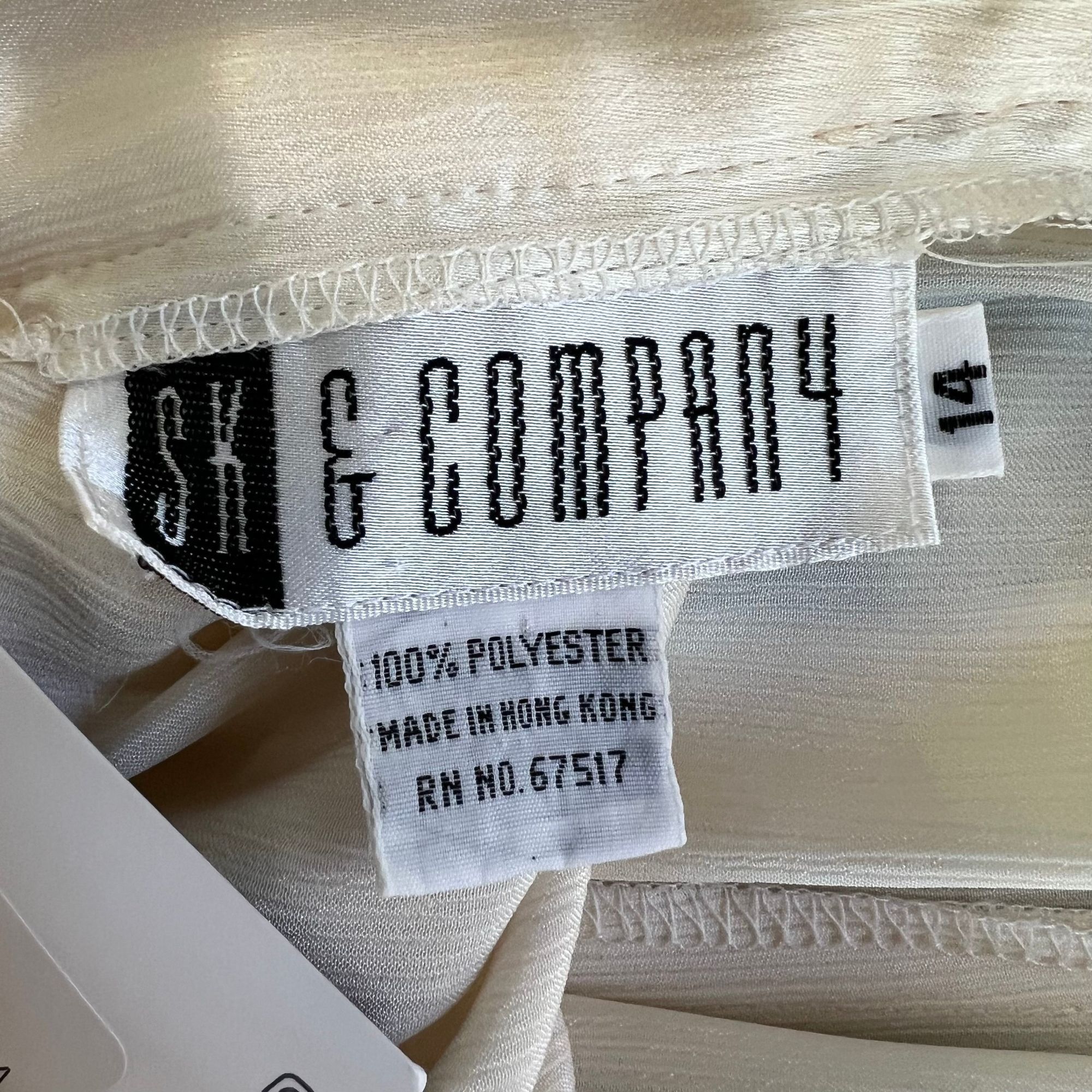 Vintage Vintage SK & Company White Elagant A-Line Skirt Size 36" / US 14 / IT 50 - 3 Thumbnail