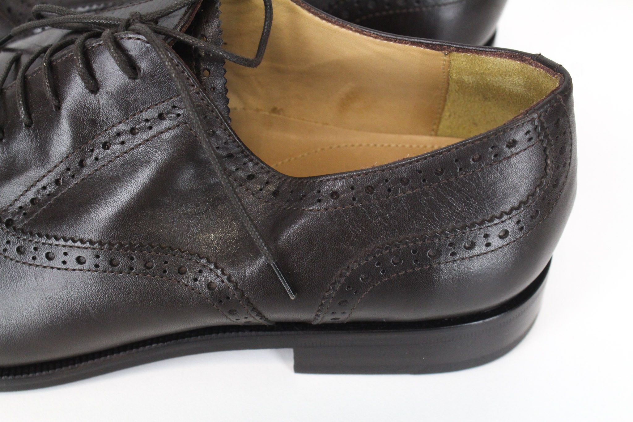 Suitsupply EU43.5 Dark Brown Leather Laced Low-Top 72108 Size US 10.5 / EU 43-44 - 9 Thumbnail