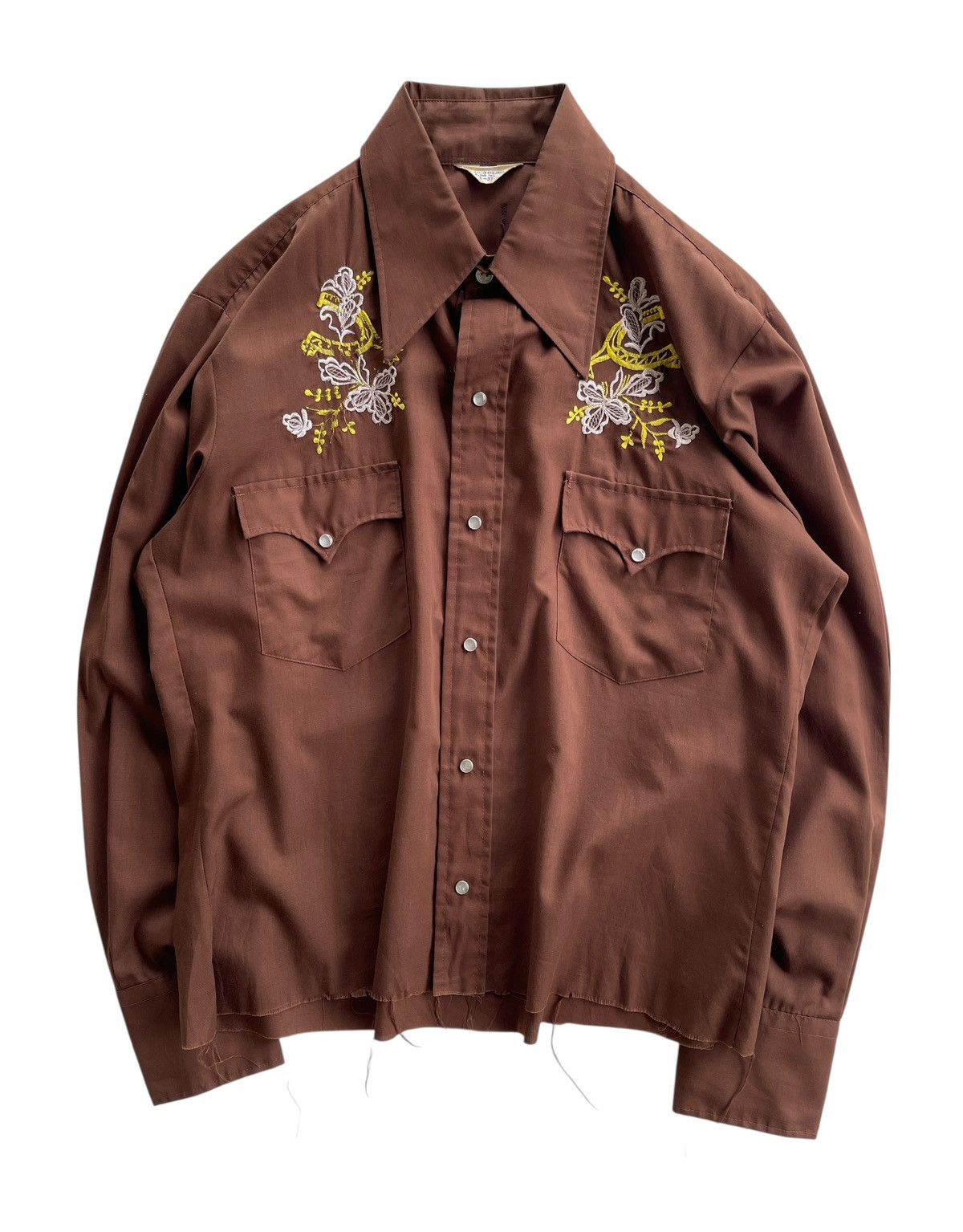 Cowboy Equipment Vintage 60s Western Cowboy Cut Off Shirt Size L / US 10 / IT 46 - 1 Thumbnail