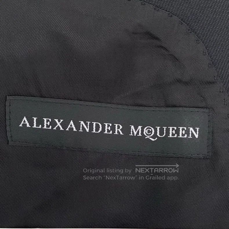 Alexander McQueen Alexander Mcqueen Pin chain jacquard lapel black wool blen Size 46R - 5 Thumbnail