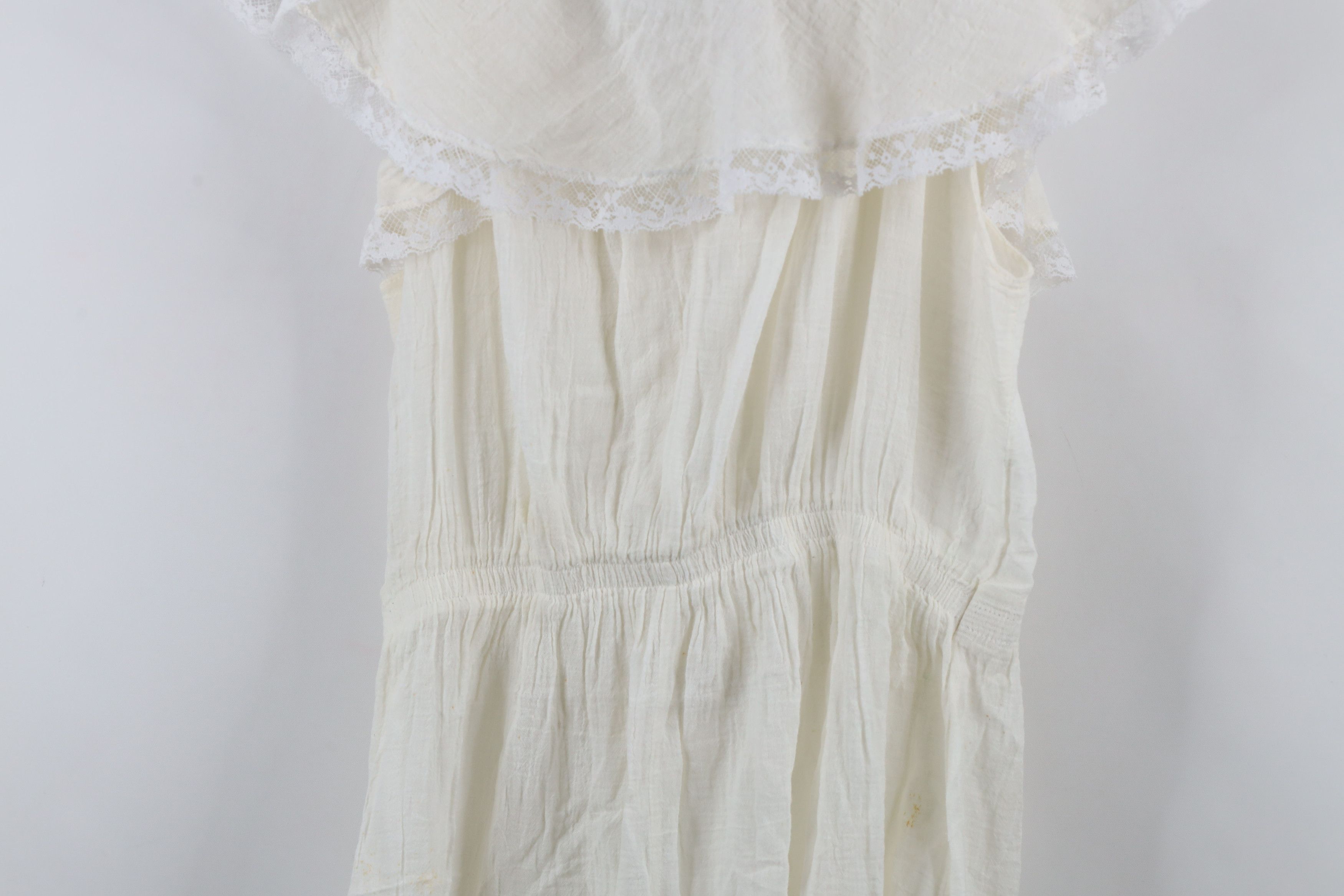 Vintage Vintage 60s 70s Prairie Farmhouse Gauzy Cotton Lace Dress Size XXL / US 16-18 / IT 52-54 - 20 Thumbnail