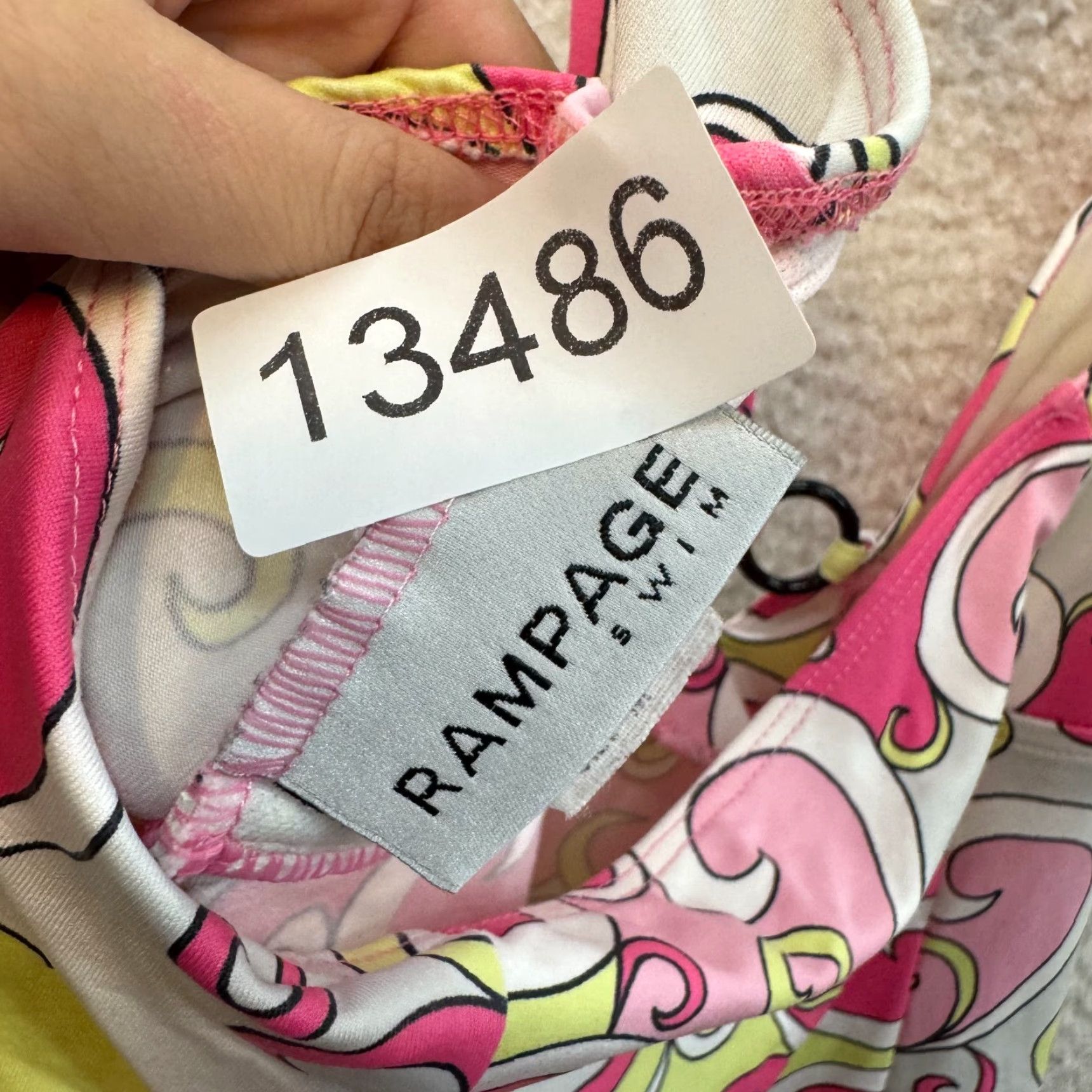 Vintage VINTAGE Rampage Tankini Swim Dress Pink M Psychedelic 60s 70s Groovy Pattern Womens Size M / US 6-8 / IT 42-44 - 7 Thumbnail