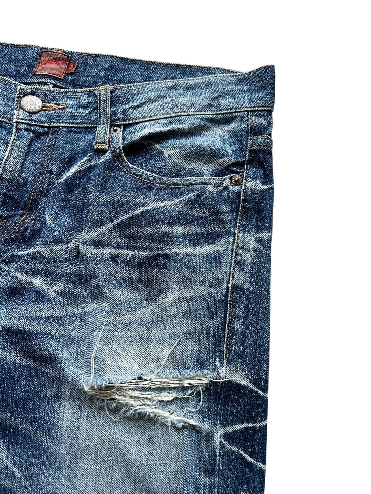 JACKROSE Jackrose Distressed Whiskers Flare Denim Size US 34 / EU 50 - 7 Thumbnail