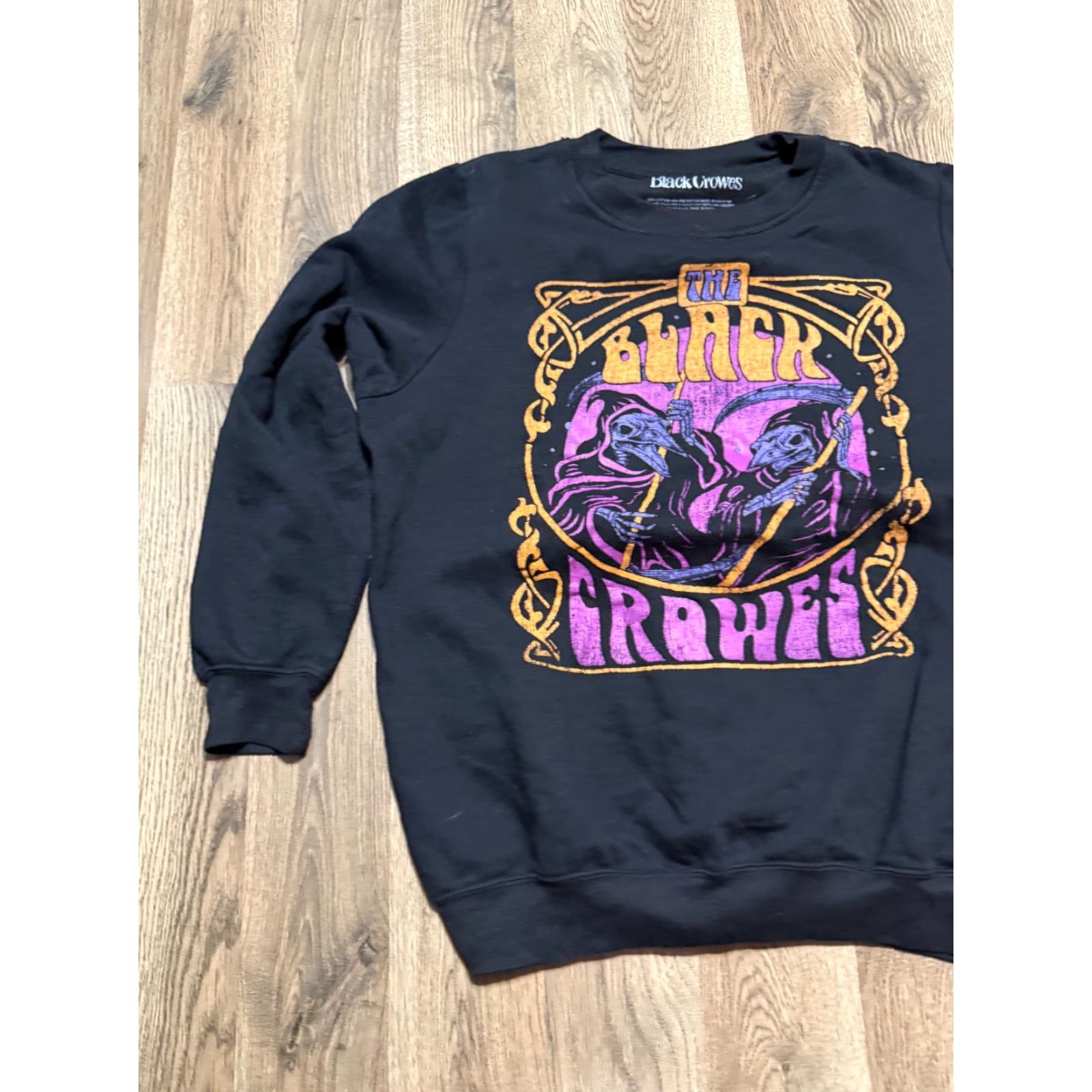 Vintage VINTAGE Black Crowes Sweater Womens Large Black Purple Orange Crewneck The Black Crows Ladies Sweater Pullover Crew Neck Casual Fall Spring Summer Size L / US 10 / IT 46 - 3 Thumbnail