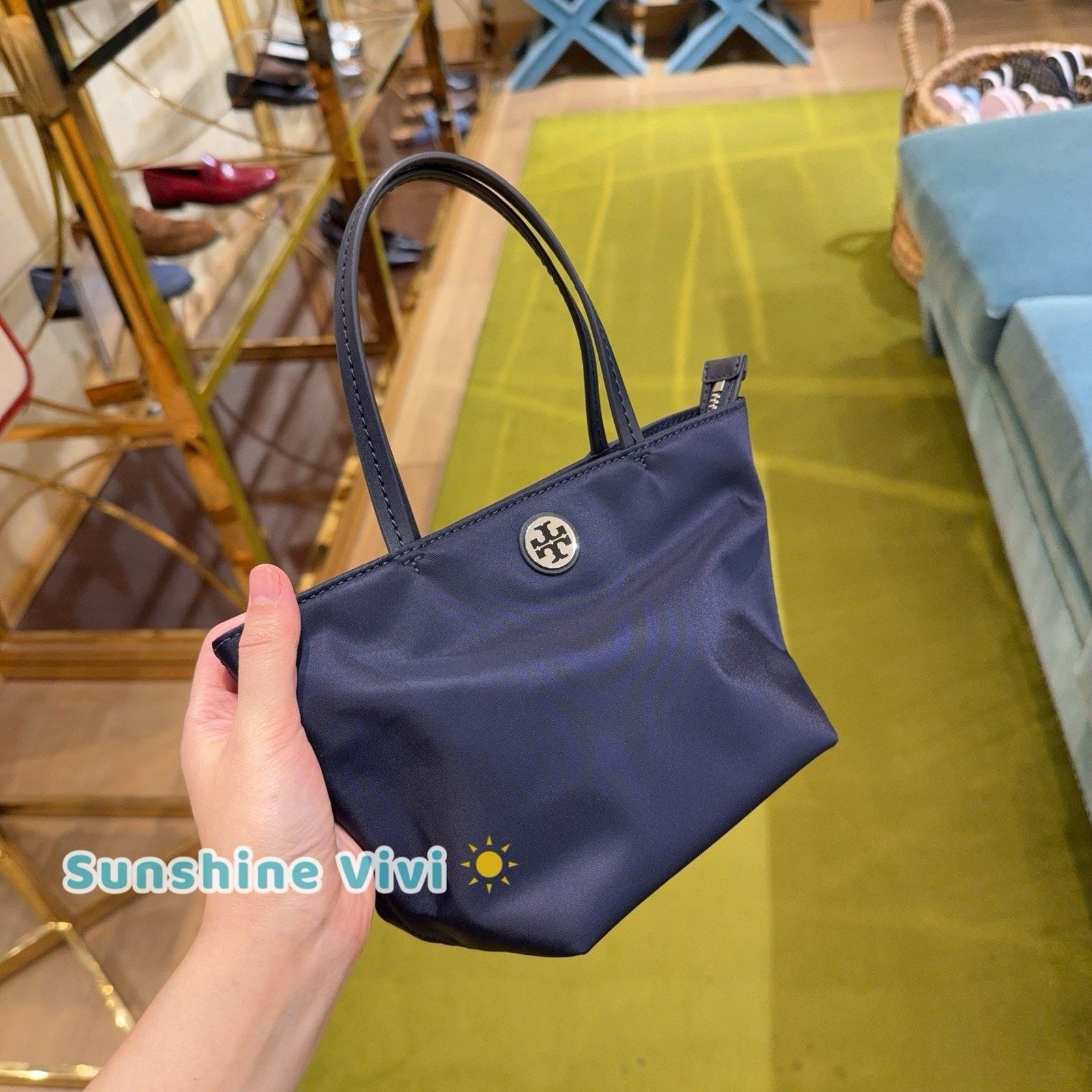 Tory Burch NWT Tory Burch Nylon Mini Tote Crossbody 167913 Navy Size ONE SIZE - 2 Thumbnail