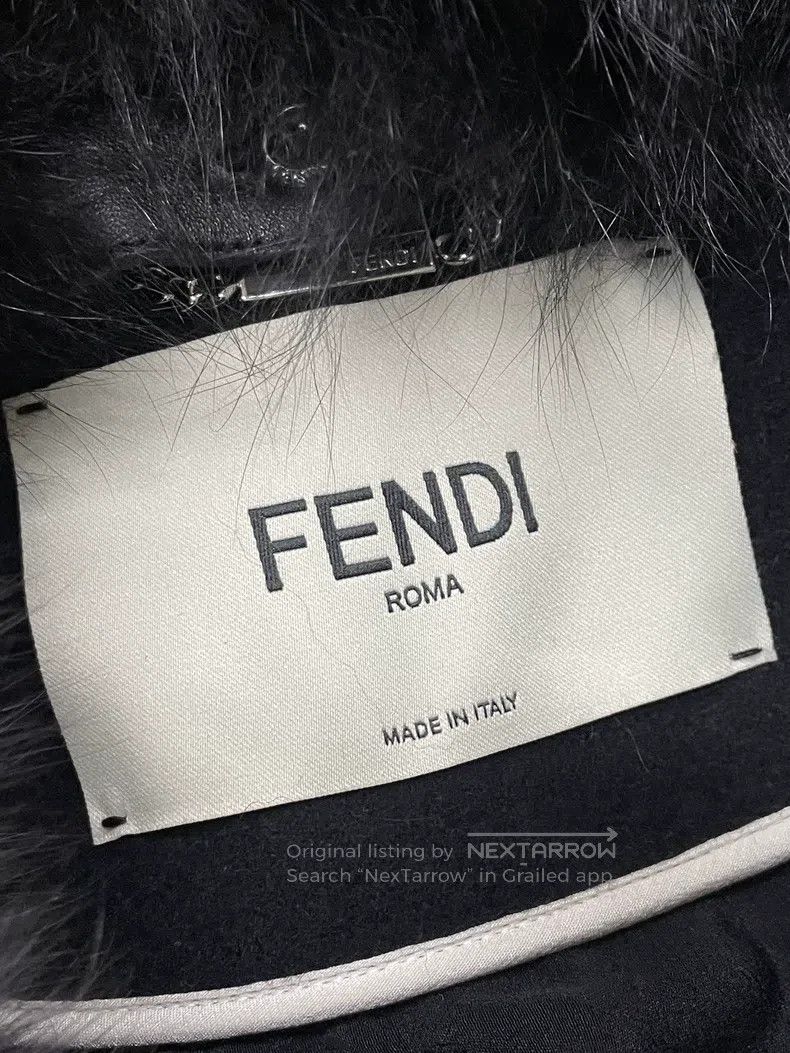 Fendi Fendi Black fox fur collar wool coat with removable fur co Size XXS / US 00 / IT 34 - 4 Thumbnail