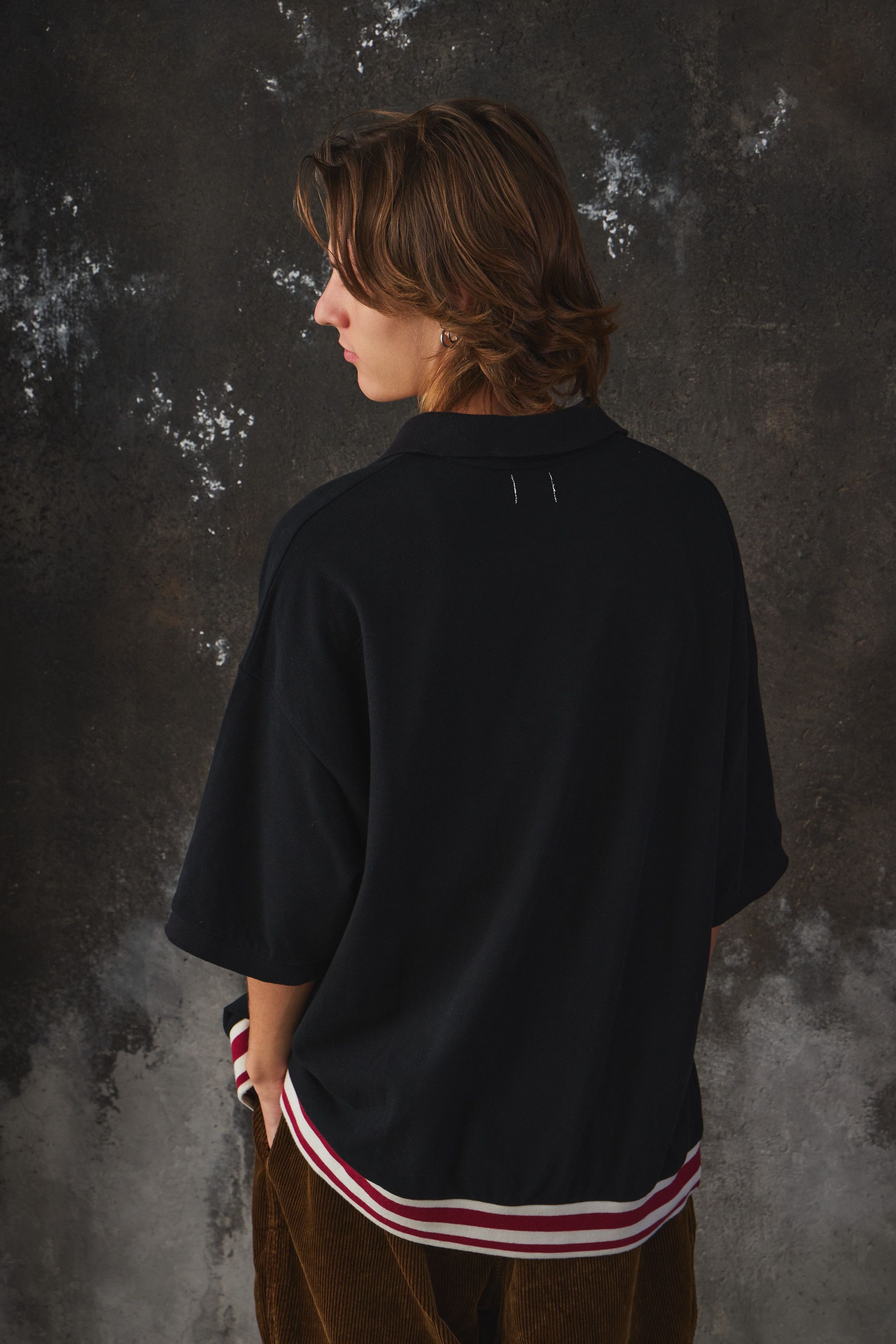 Other Name. Indian Cotton Kanoko Big Polo Shirt Black Size US M / EU 48-50 / 2 - 4 Thumbnail
