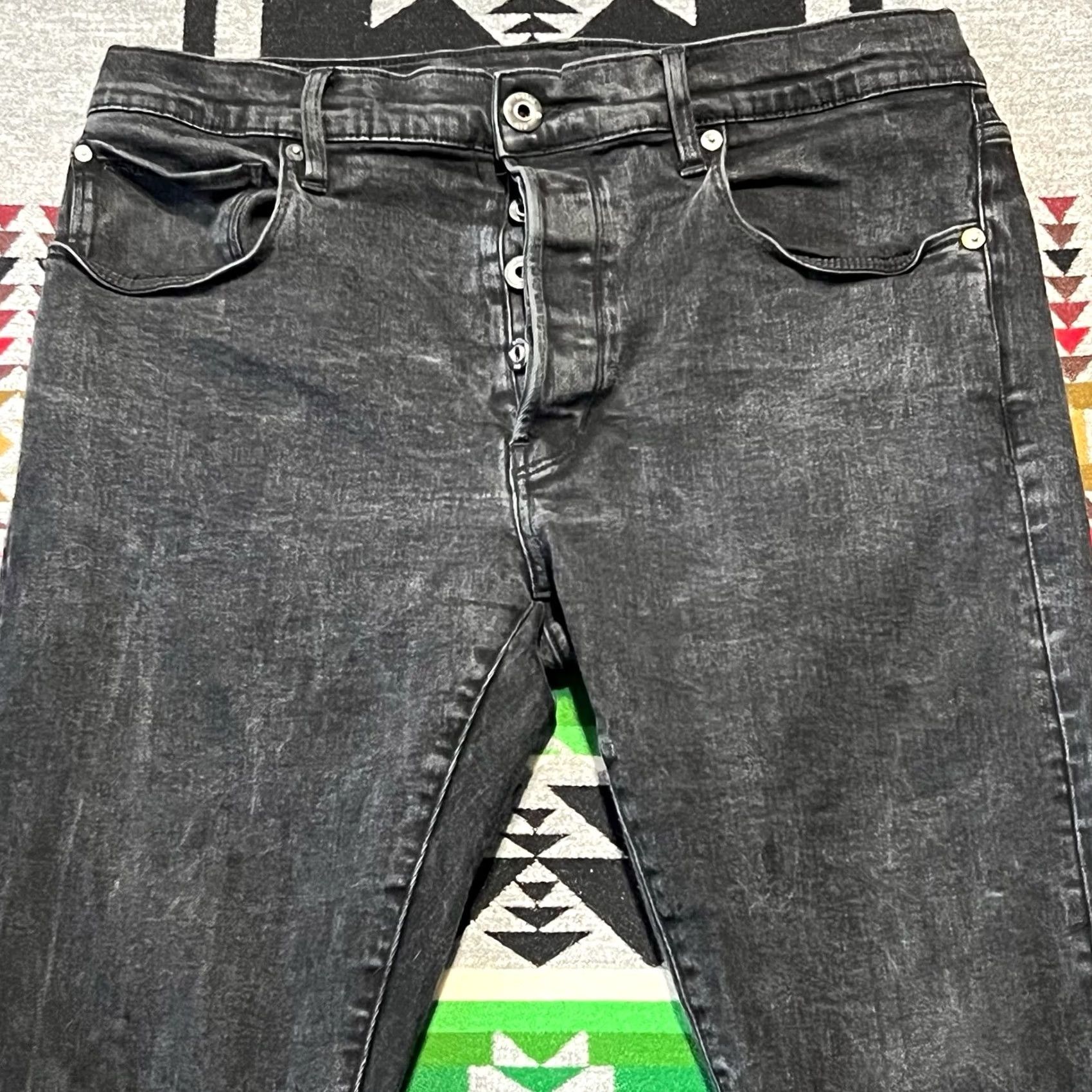 G-Star G Star Raw Jeans Mens 36x32 Black 3301 Slim Stretch Button Fly Denim D3 Size US 36 / EU 52 - 7 Thumbnail