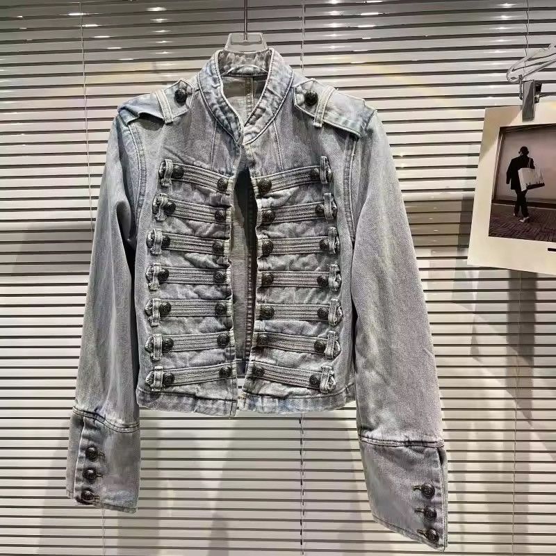 Japanese Brand Vintage Military-Inspired Denim Jacket – Bold, Structured Size US M / EU 48-50 / 2 - 2 Thumbnail