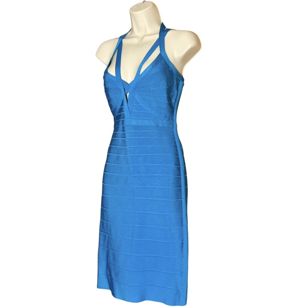 Herve Leger NWT Herve Leger LUCEE Bandage Dress Halter Turquoise M Size M / US 6-8 / IT 42-44 - 2 Thumbnail