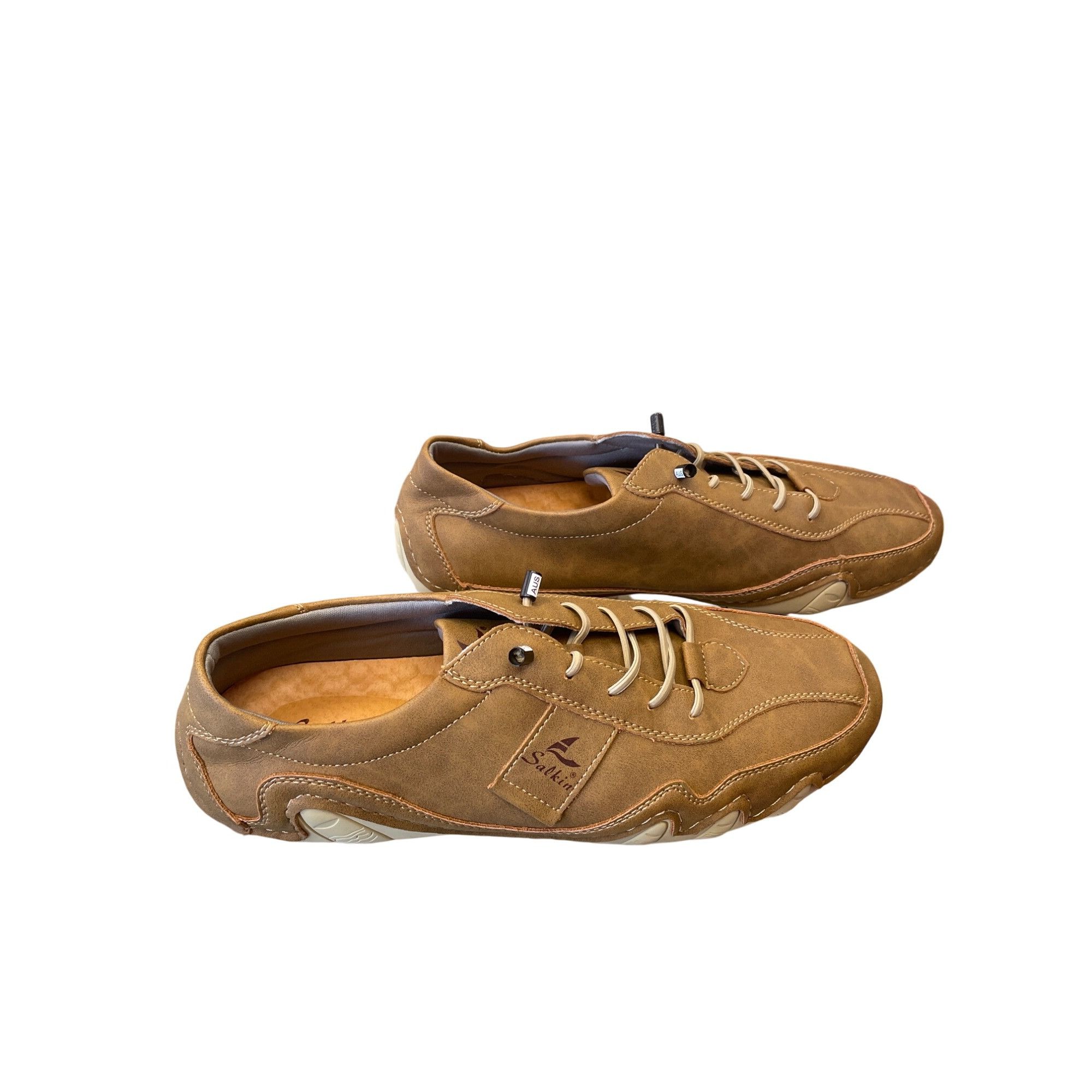 Other Salkin USA Mens Brown Faux Leather Casual Shoes Size 44/10 S Size US 10 / EU 43 - 3 Thumbnail