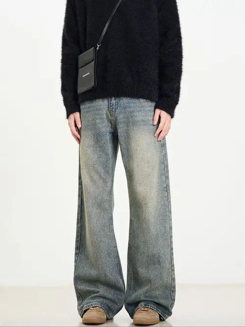 VIBE Men's vintage washed distressed flared jeans Size US 32 / EU 48 - 6 Thumbnail