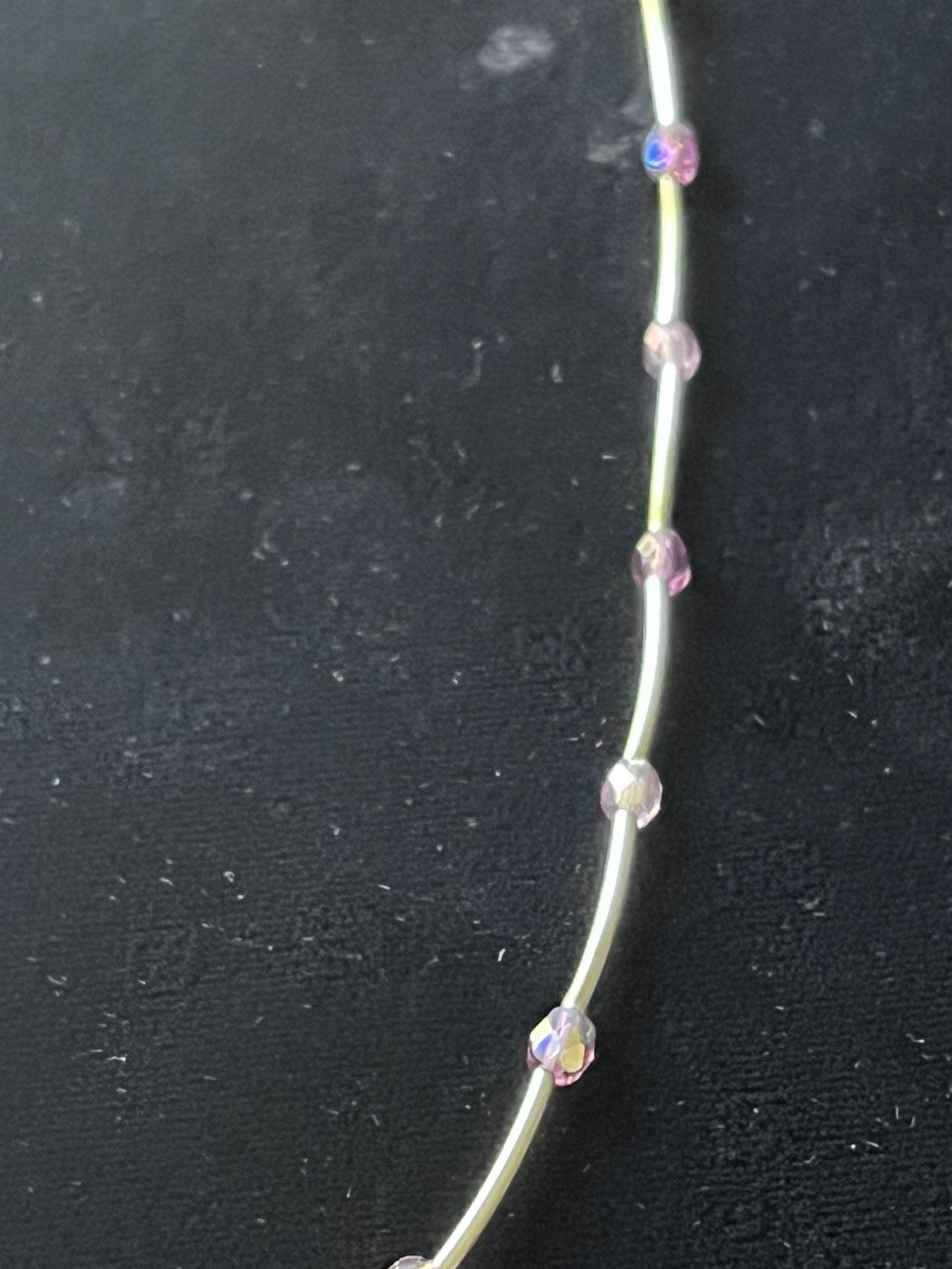 Other Lia Sophia Purple AB Crystal Silver Tube Necklace 16-19" Size ONE SIZE - 3 Thumbnail