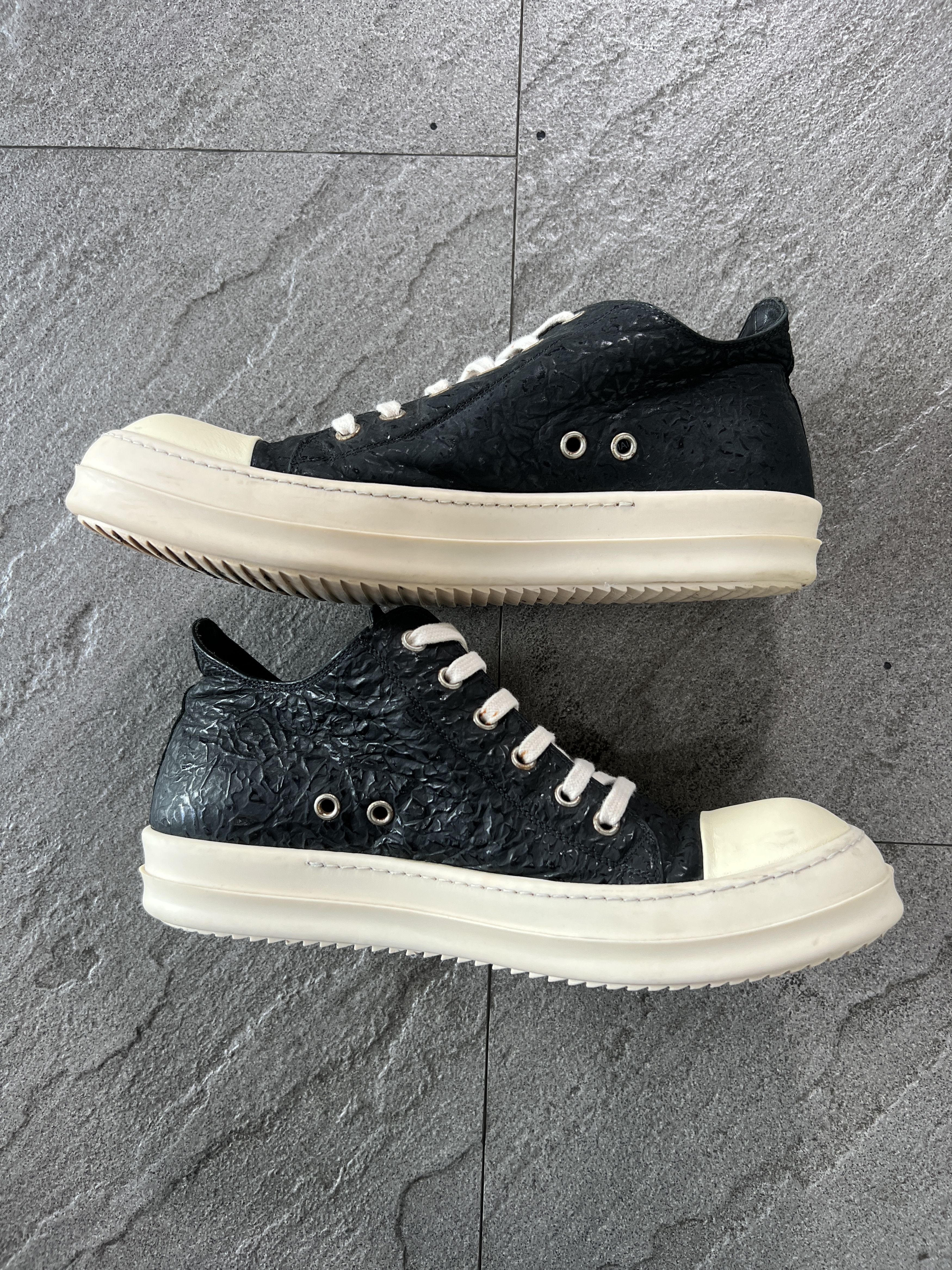 Rick Owens Rick Owens Ramones Low Leather Sneakers Black EU41 Size US 8 / EU 41 - 2 Thumbnail