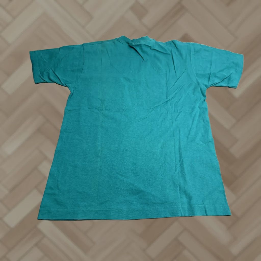 Vintage VINTAGE B.V.D T-Shirt Pocket 90s Selvedge Size L Teal Blue USA Made Men's Short Sleeve Crew Neck Cotton Blend Polyester Solid Size US L / EU 52-54 / 3 - 1 Thumbnail
